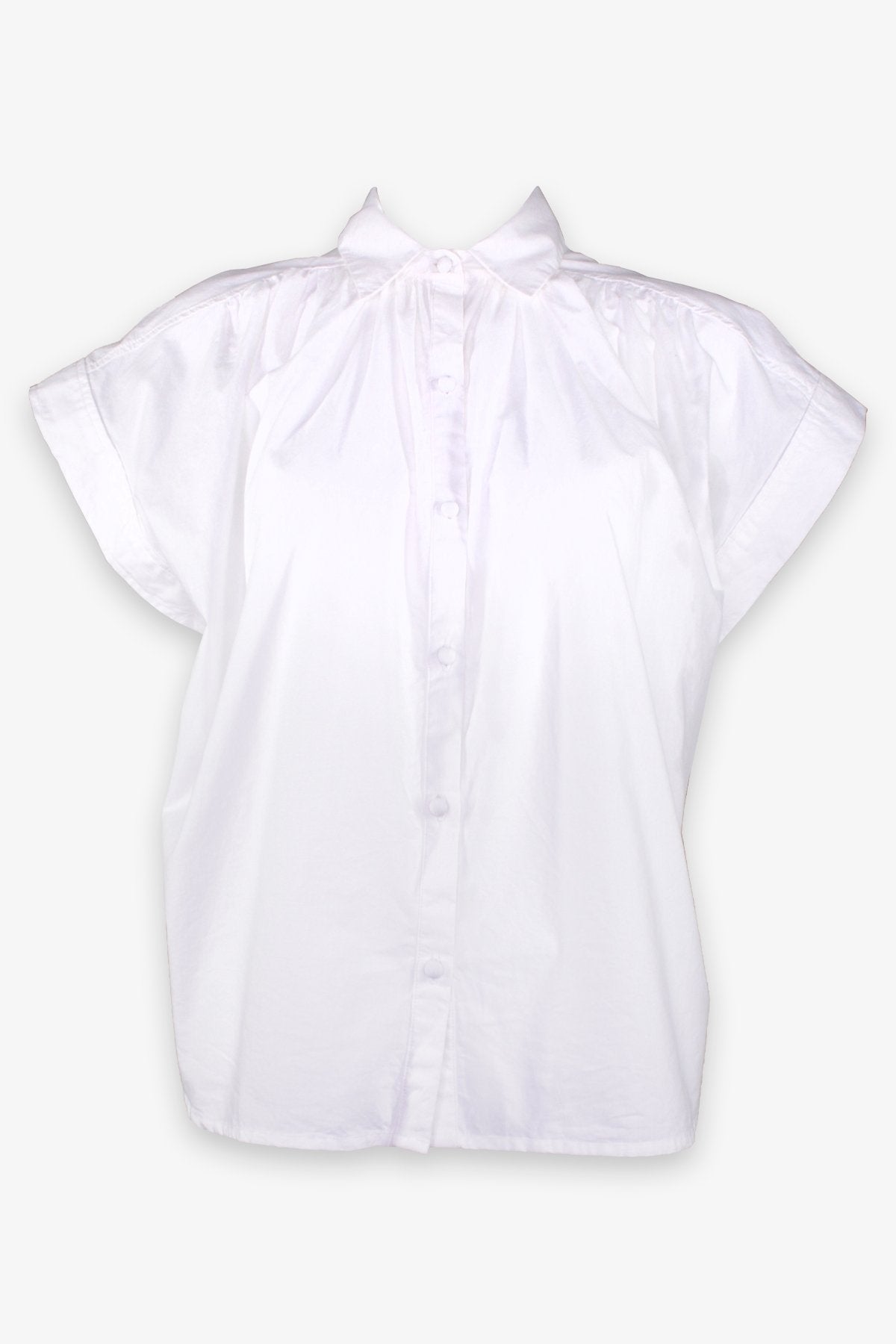 Penny Short Sleeve Blouse in Star White - shop-olivia.com
