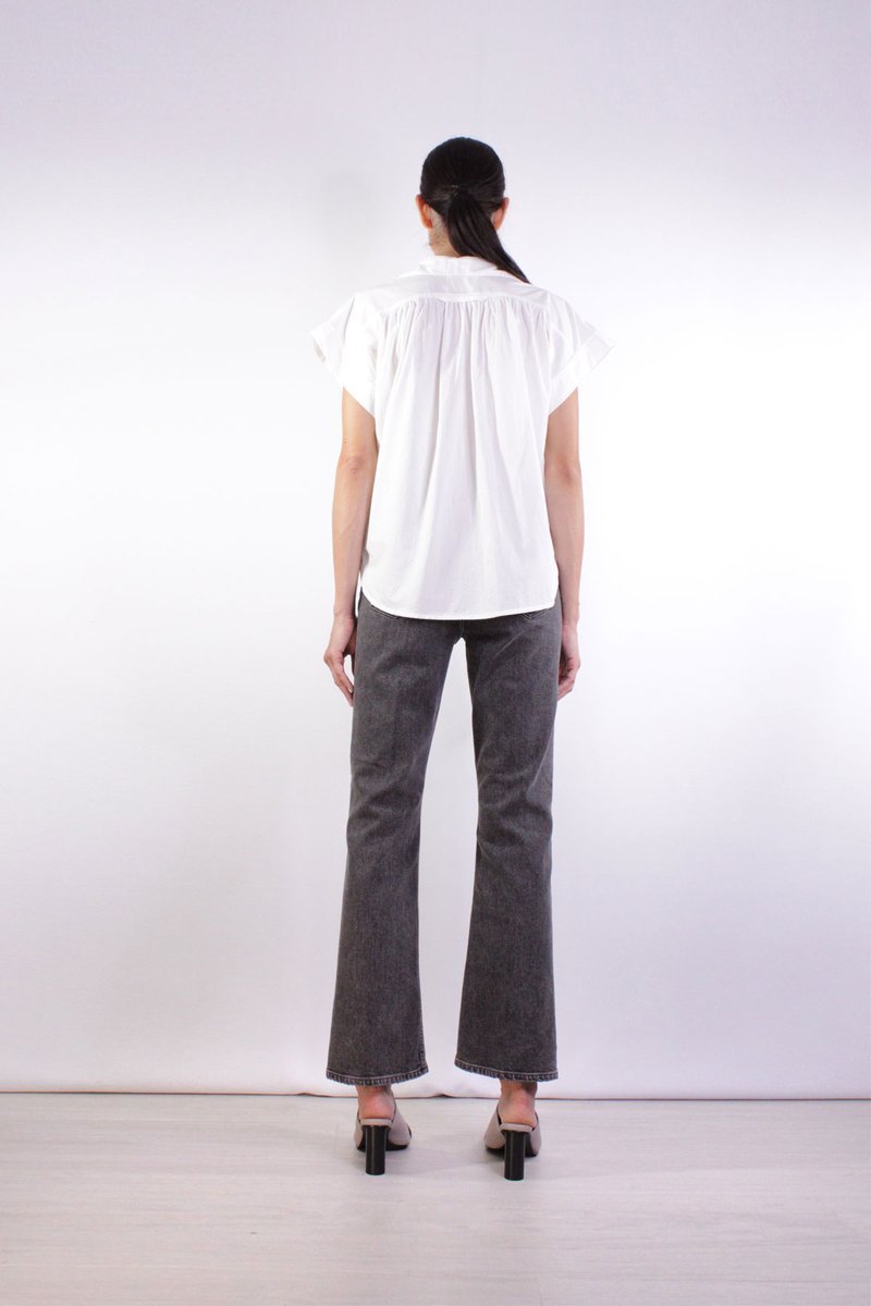 Penny Short Sleeve Blouse in Star White - shop-olivia.com