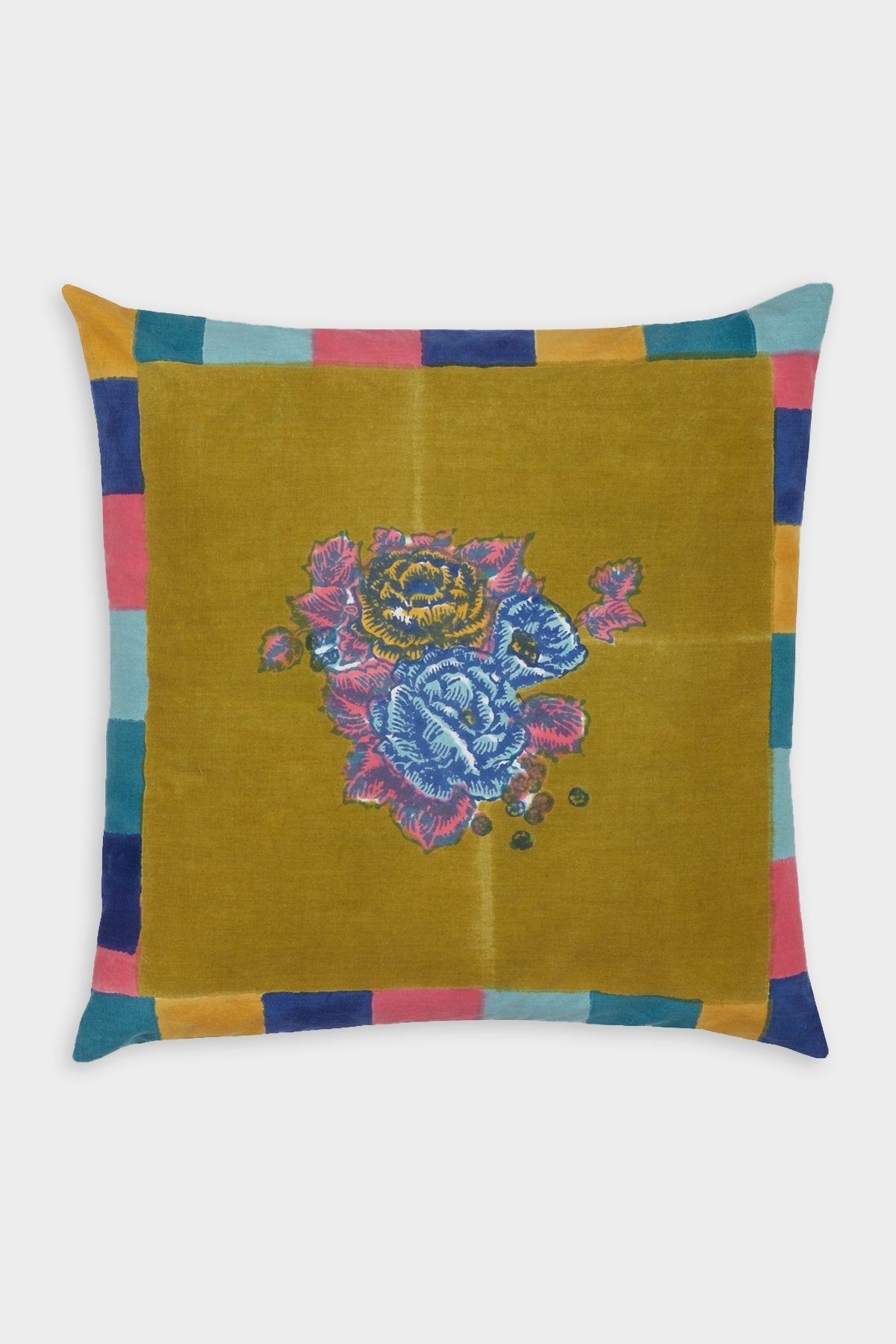 Pillow Cover 45x45 Big Check in Olive Green - shop-olivia.com