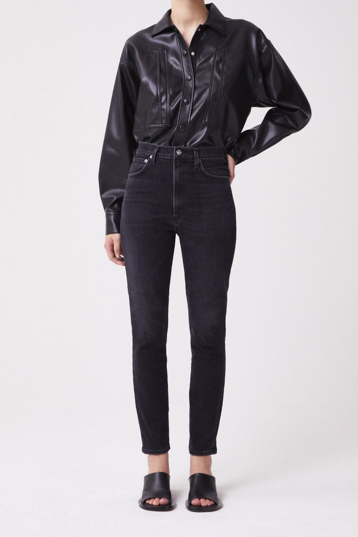 Pinch Waist Ultra High Rise Skinny in Hotline - shop-olivia.com