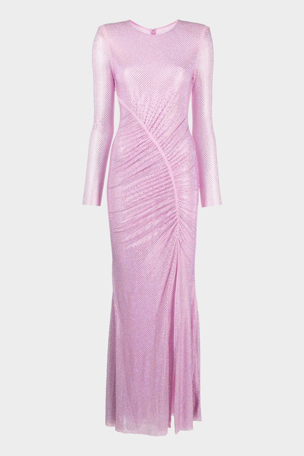 Pink Rhinestone Mesh Maxi Dress Pink Rhinestone Mesh Maxi Dress
