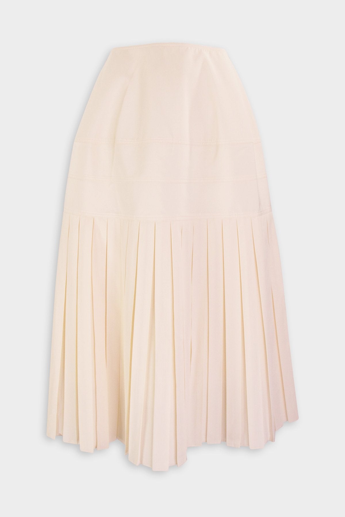 Pleated Midi Skirt in Cream - shop-olivia.com