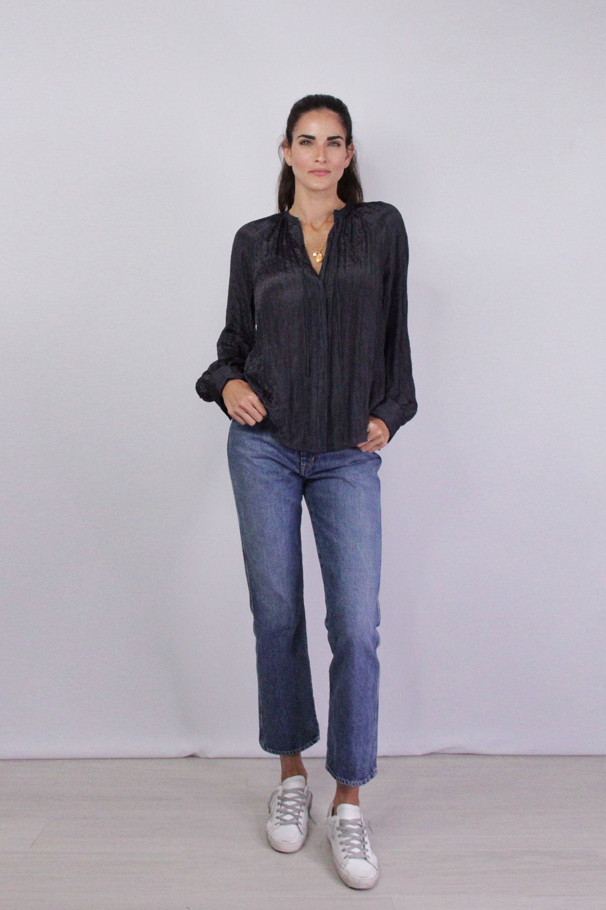 Poet Popover Blouse in Coastal - shop-olivia.com