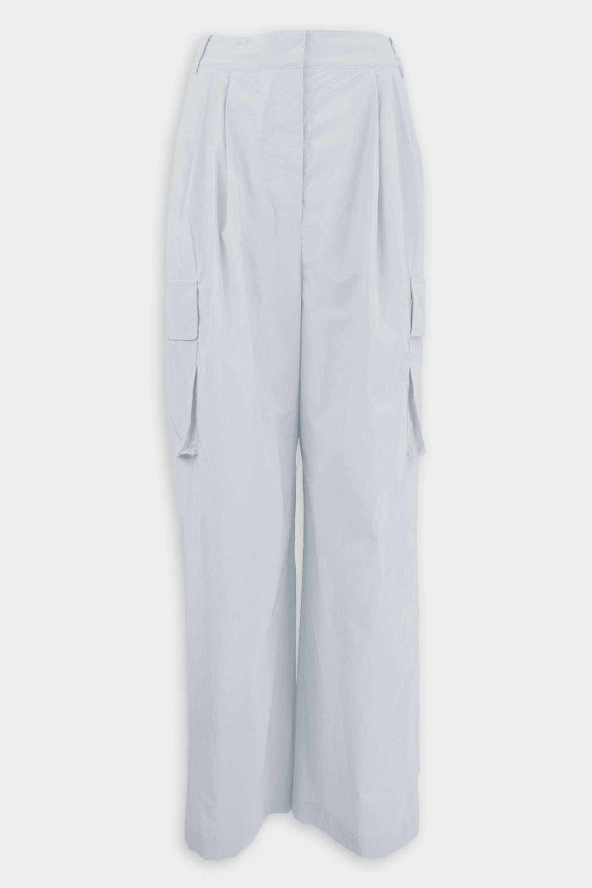 Powder Nylon Pleated Cargo Stella Pant in Blue Grey - shop-olivia.com