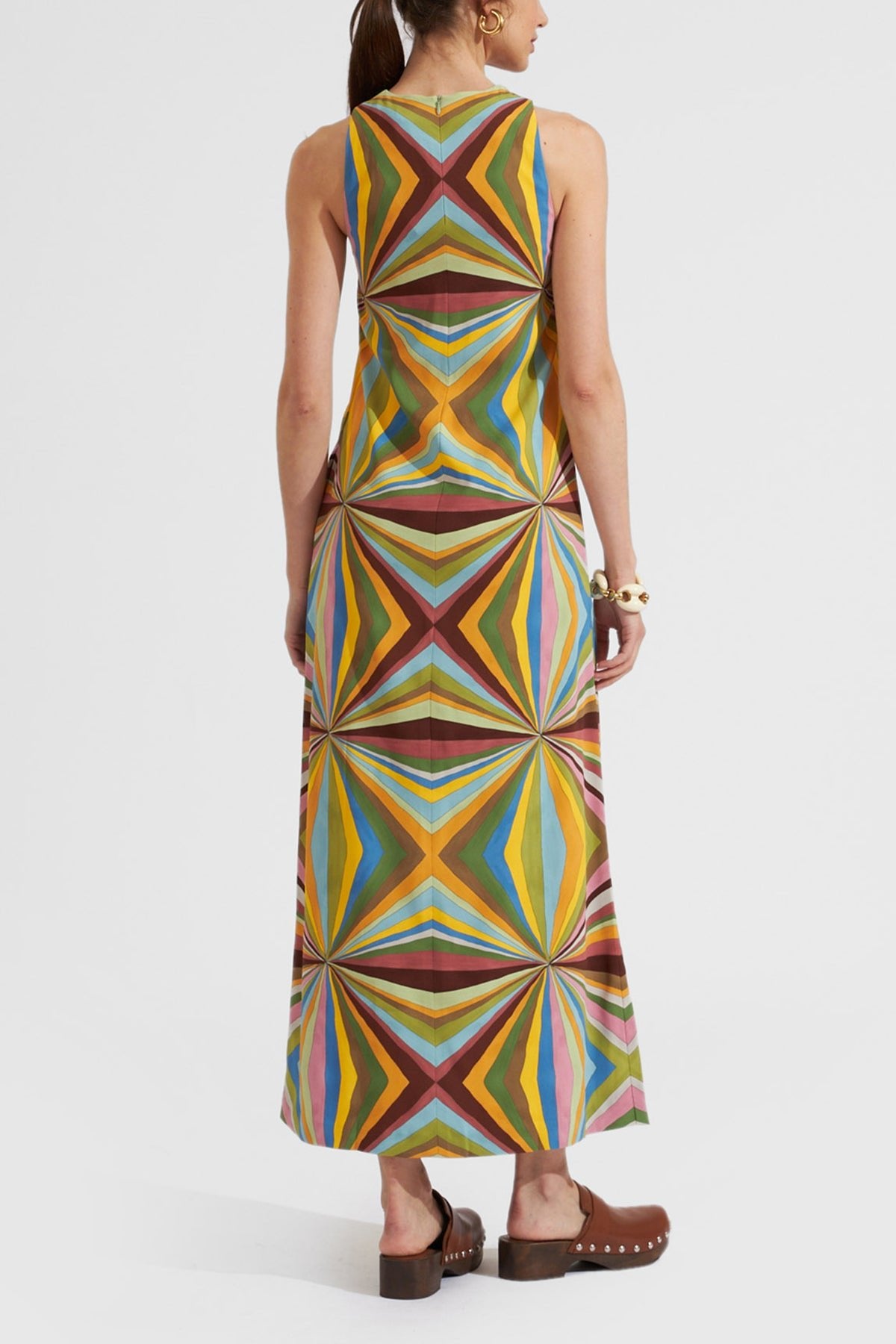 Racer Dress (Placed) in Rainbow - shop-olivia.com