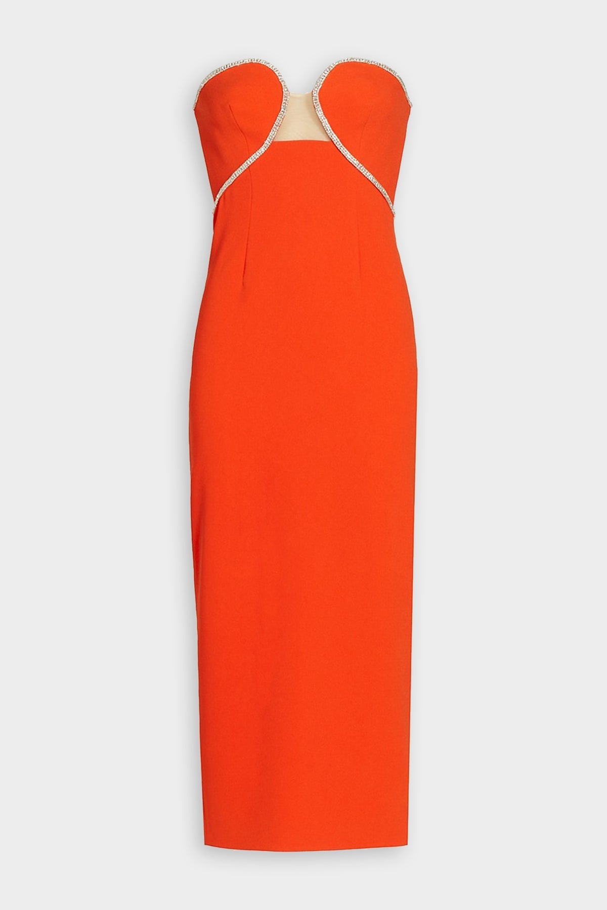 Red Bandeau Crepe Midi Dress - shop-olivia.com