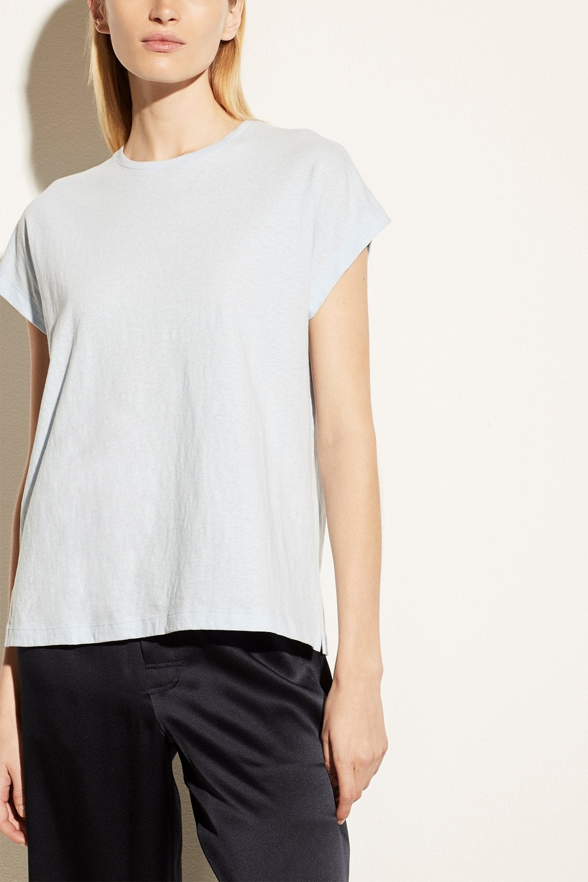 Relaxed Short Sleeve Dolman in Powder Blue - shop-olivia.com