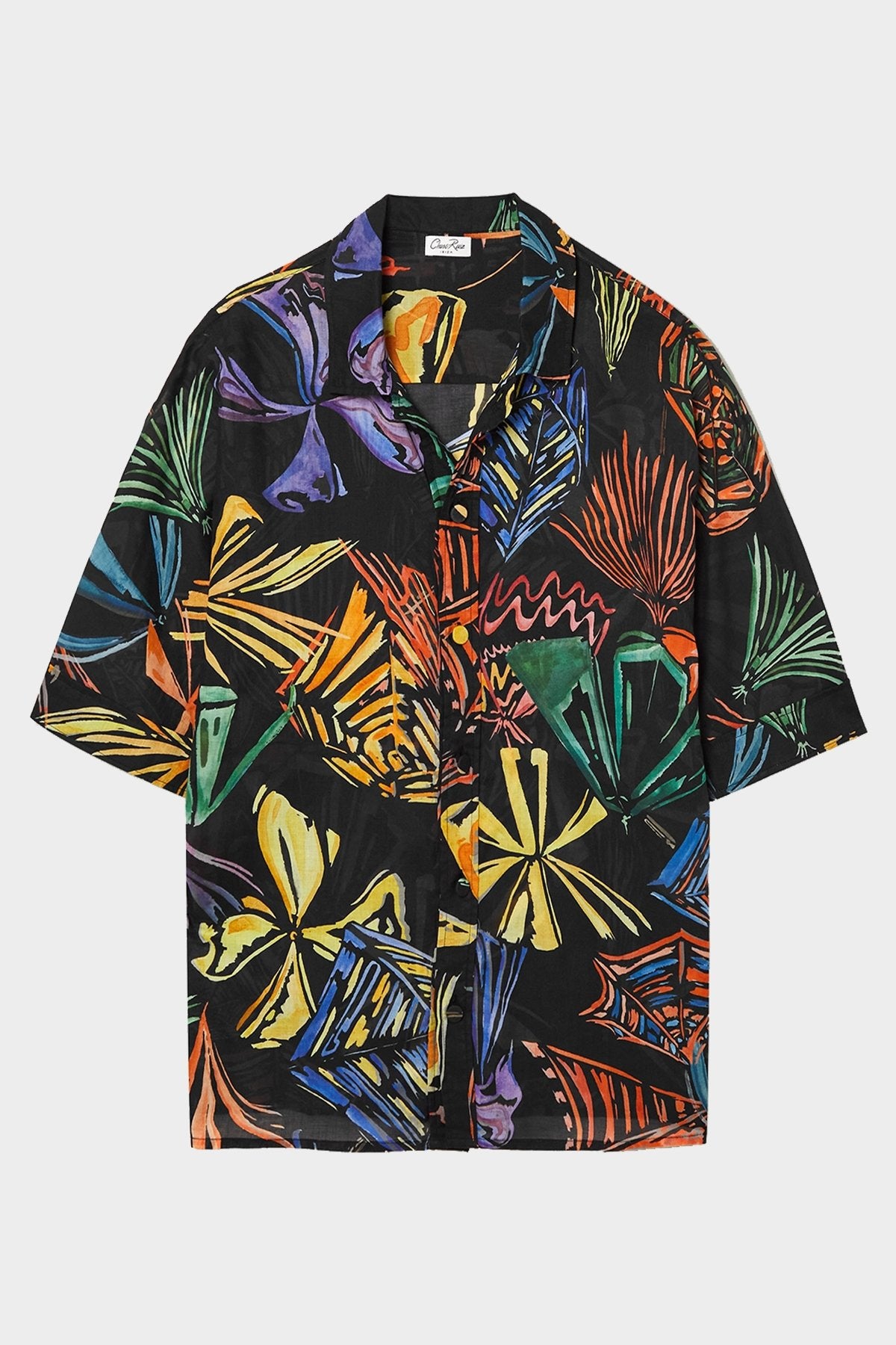 Remy Unisex Blouse in Black Print - shop-olivia.com