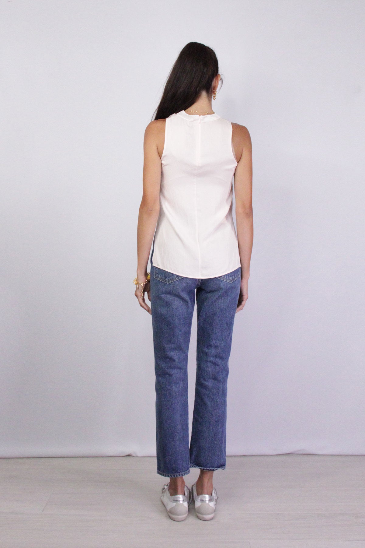 Rib Trim Tank in Pale Rose Water - shop-olivia.com