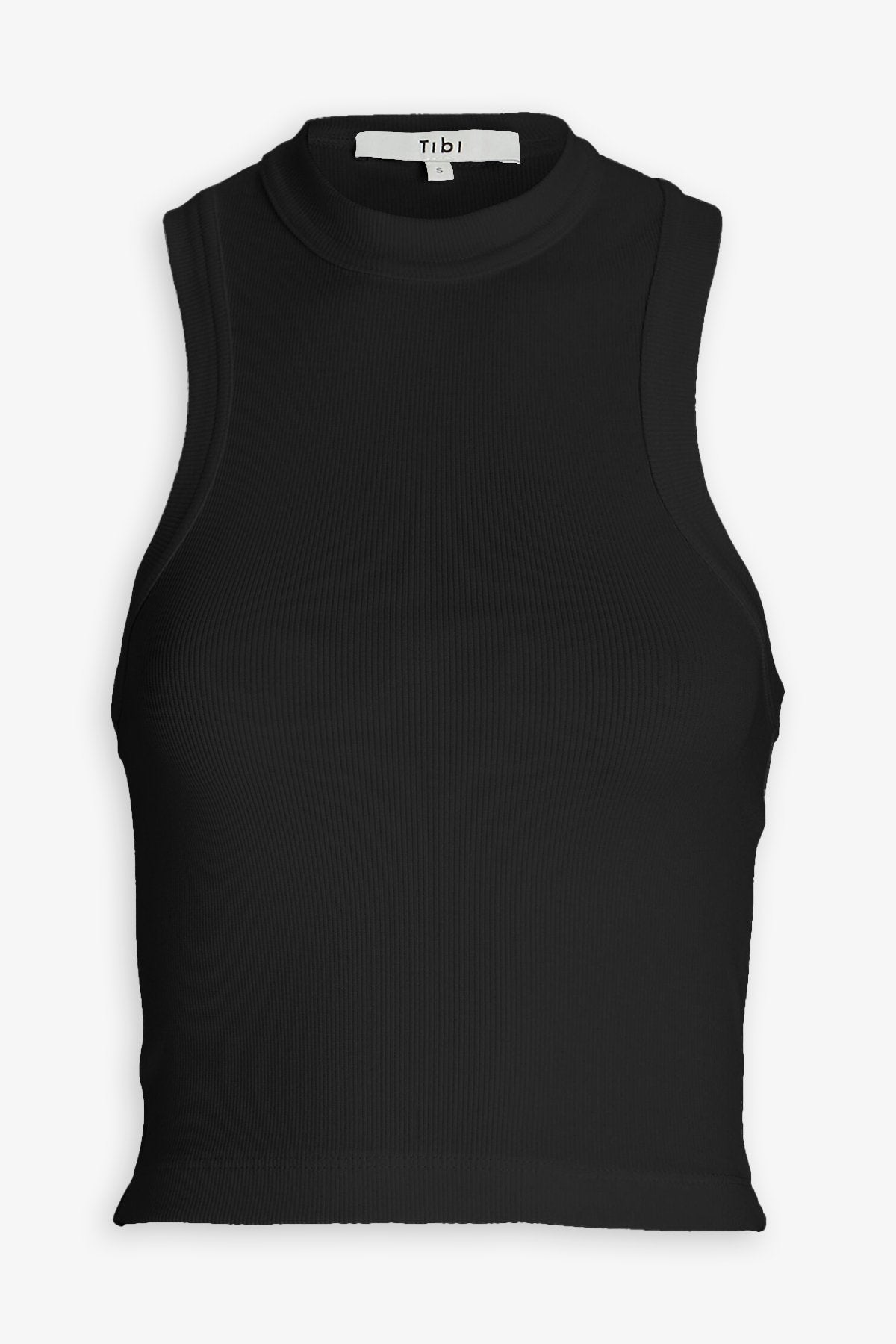 Ribbed T-Shirt Cropped Tank in Black - shop-olivia.com
