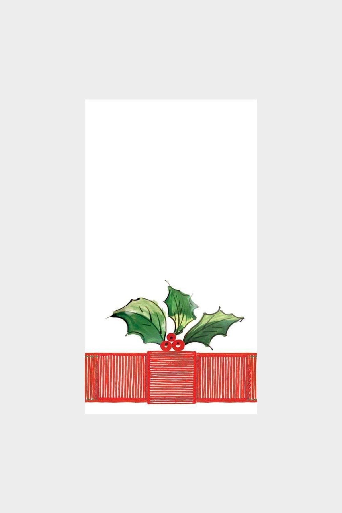Ribbon Border Holly Paper Guest Towel Napkins - shop-olivia.com