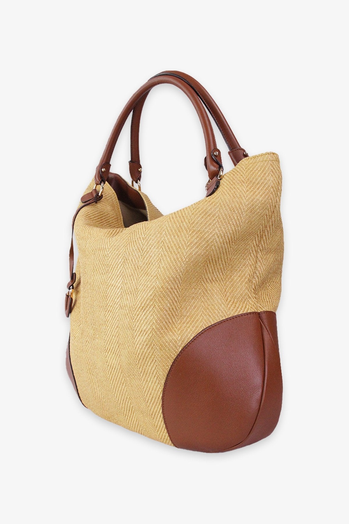 Salvatore Ferragamo Leather Trimmed Straw Tote - shop-olivia.com