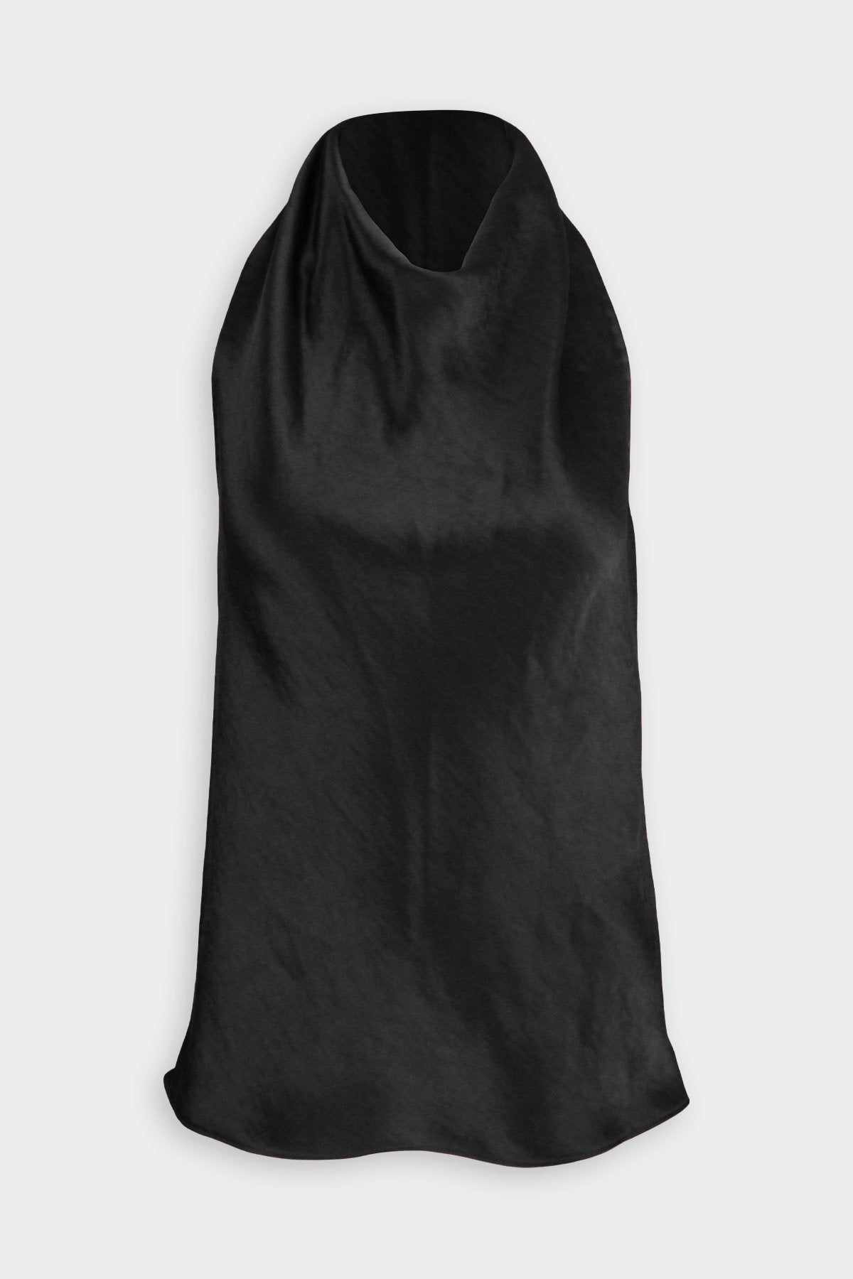 Satin Halter Neck Blouse in Black - shop-olivia.com