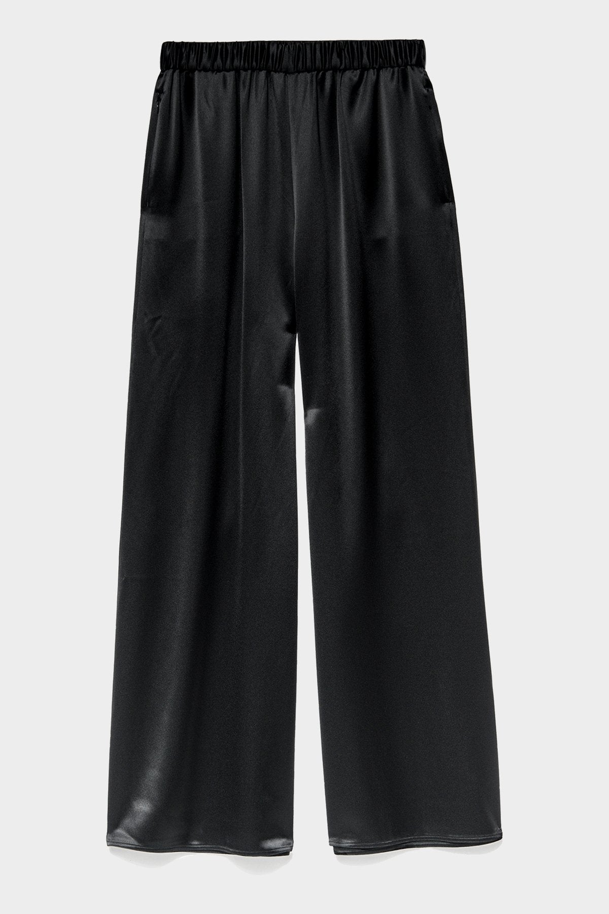 Satin PJ Pant in Noir - shop-olivia.com
