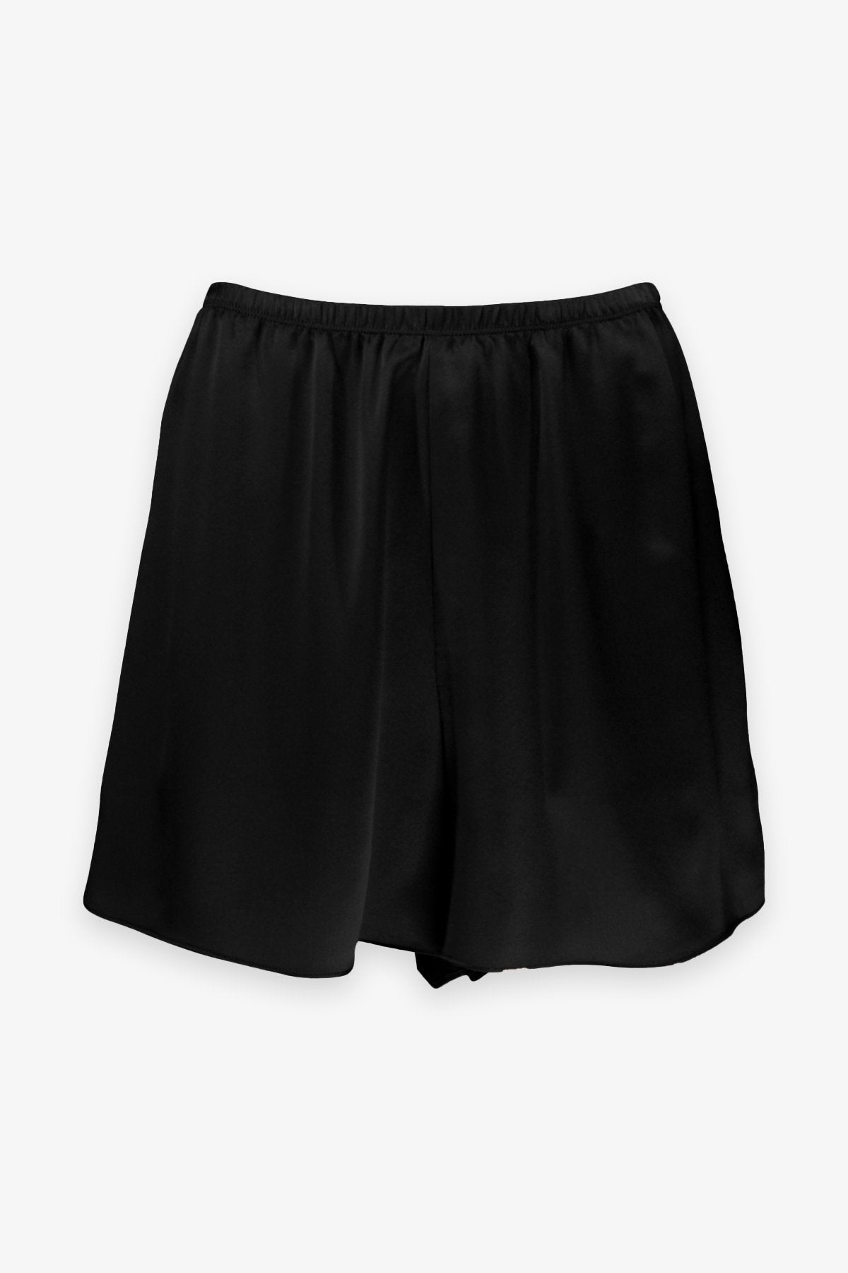 Satin Pull On Short in Black - shop-olivia.com