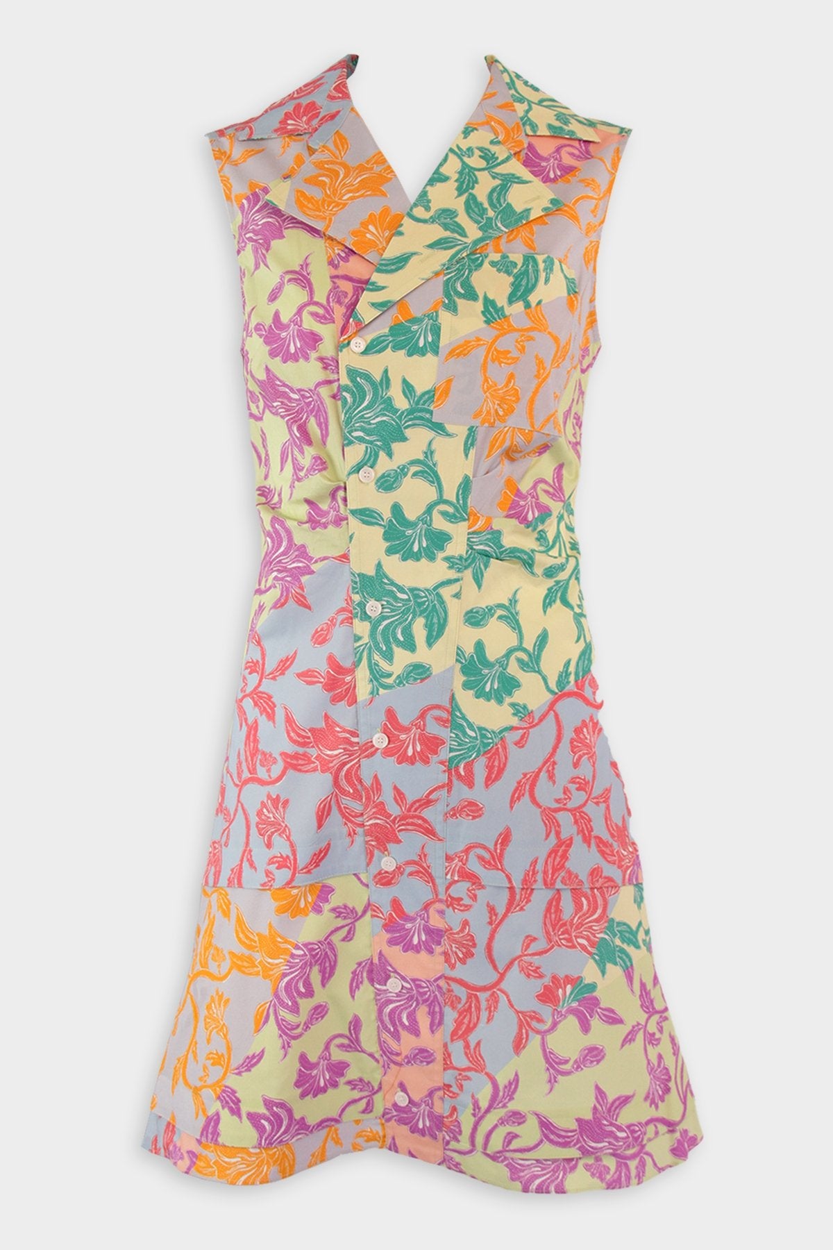 Satina Sleeveless Shirt Dress in Multicolor