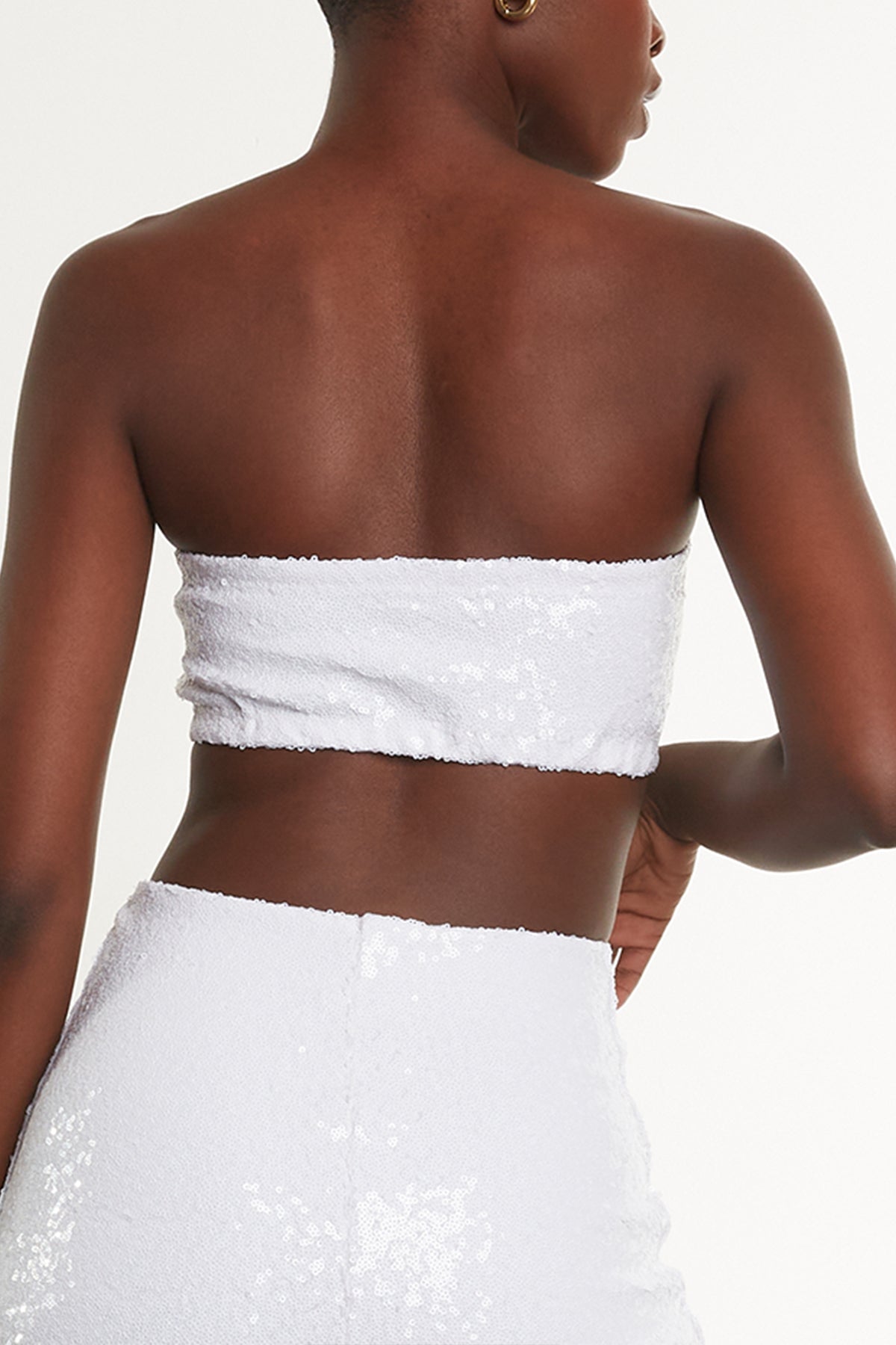 Sequin Bandeau in White - shop-olivia.com