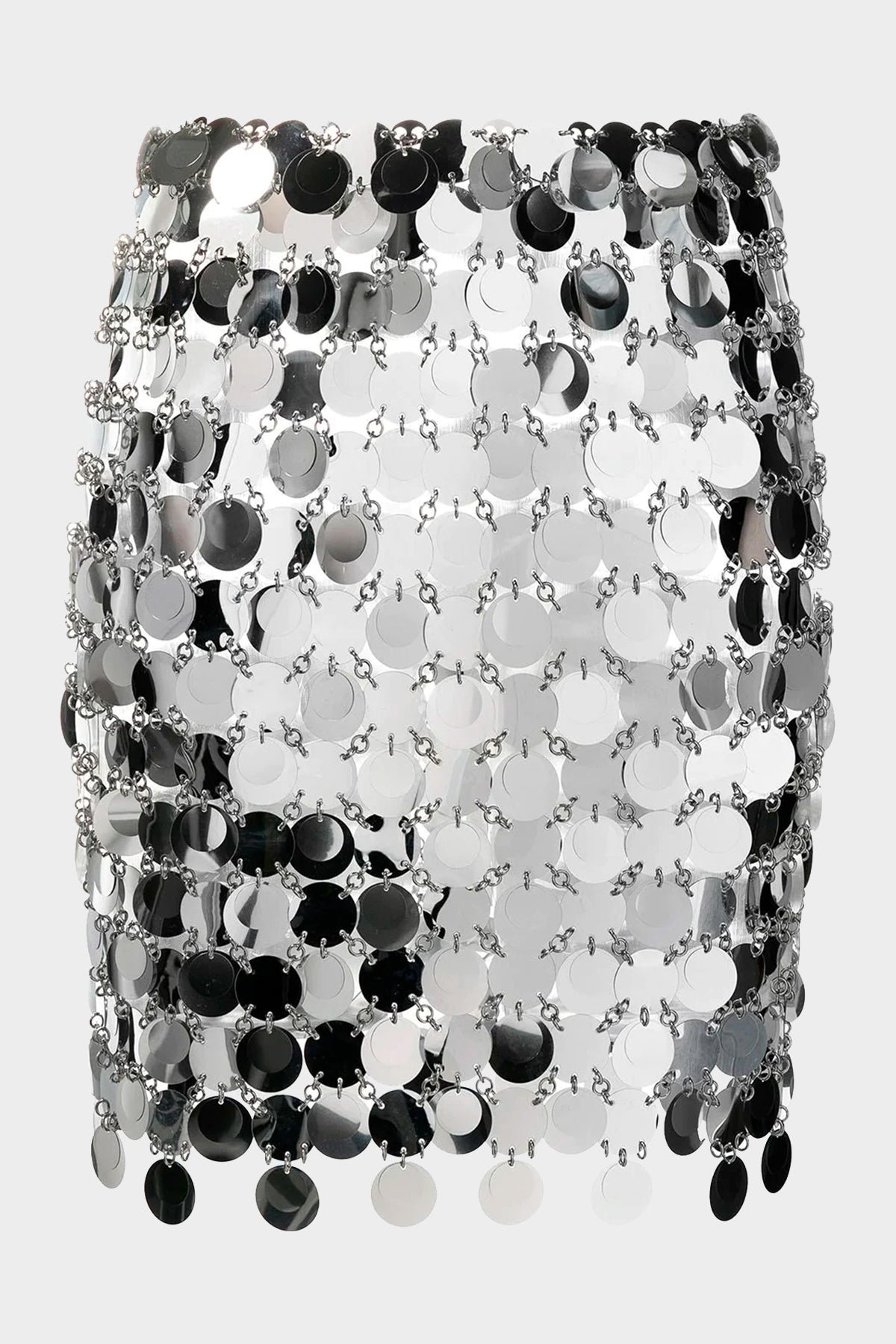 Sequin-Embellished Mini Skirt in Silver - shop-olivia.com
