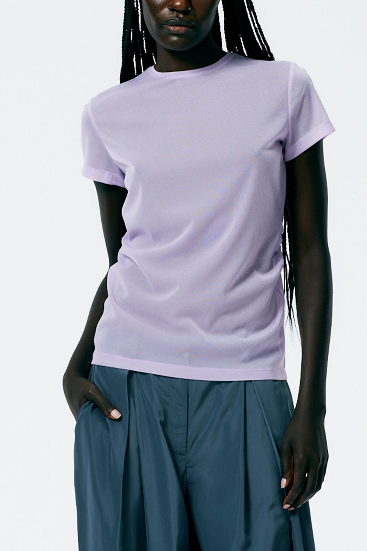 Sheer Gauze Baby T-Shirt in Dusty Lavender - shop-olivia.com