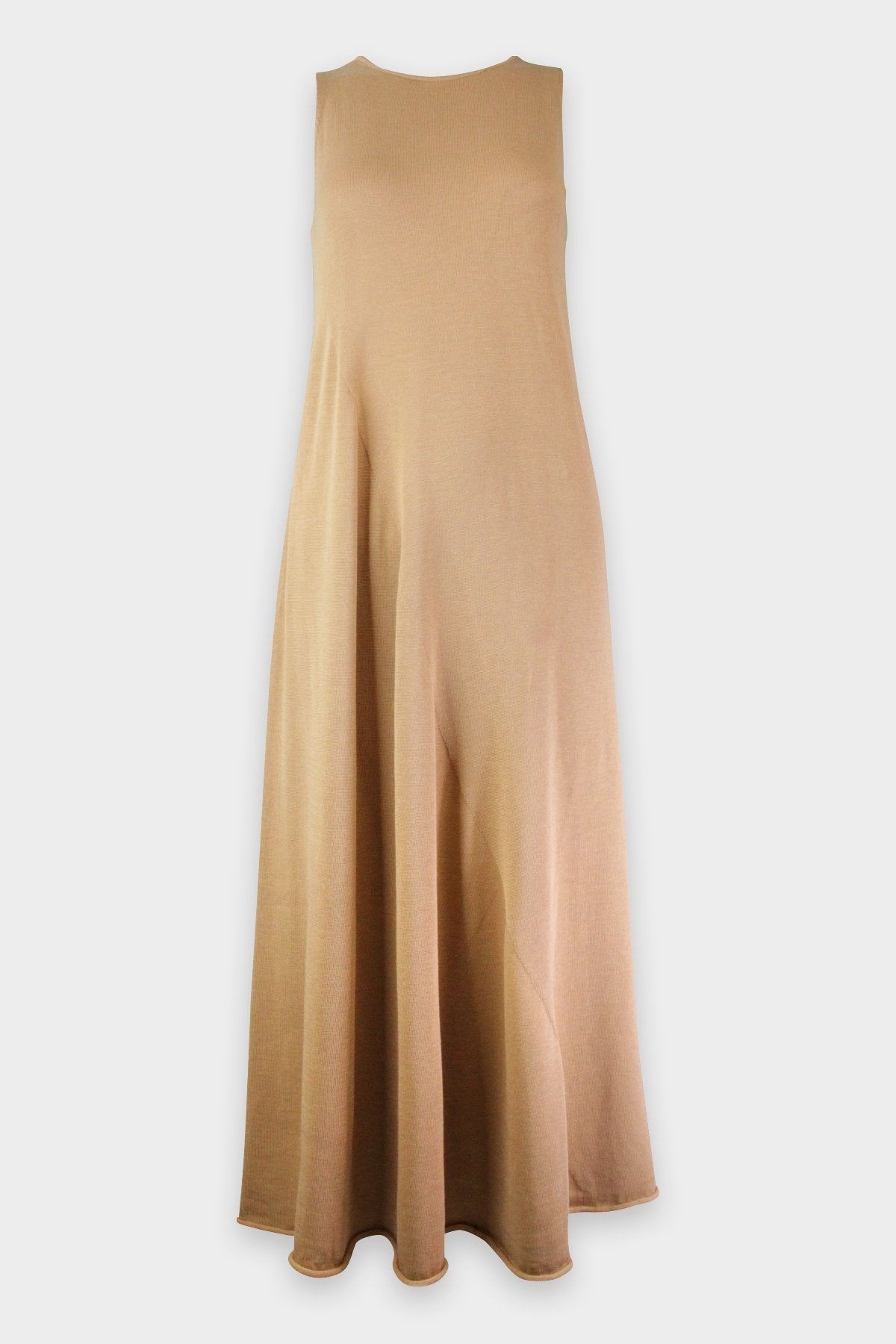 Shirred Tank Dress in Pale Walnut - shop-olivia.com