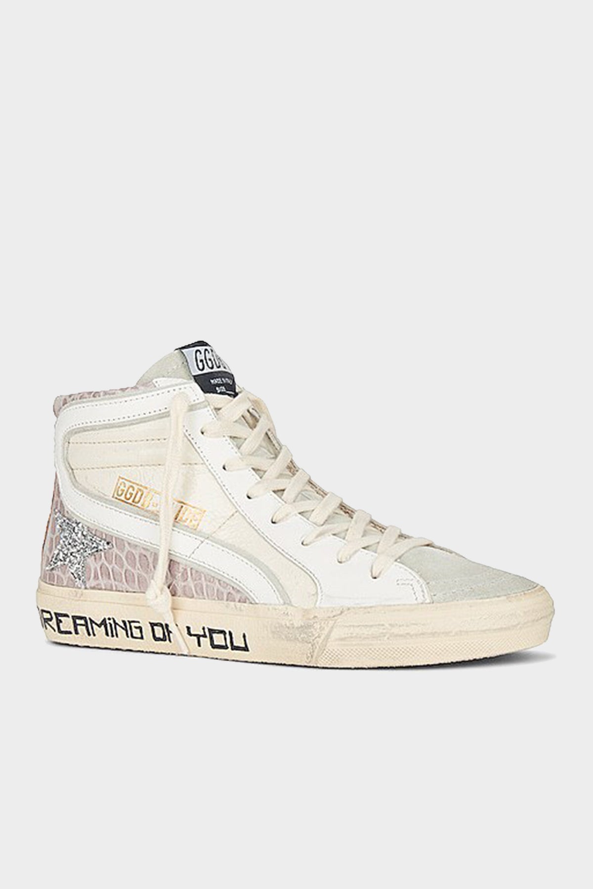 Slide Cocco Print Glitter Star Leather Sneaker - shop-olivia.com