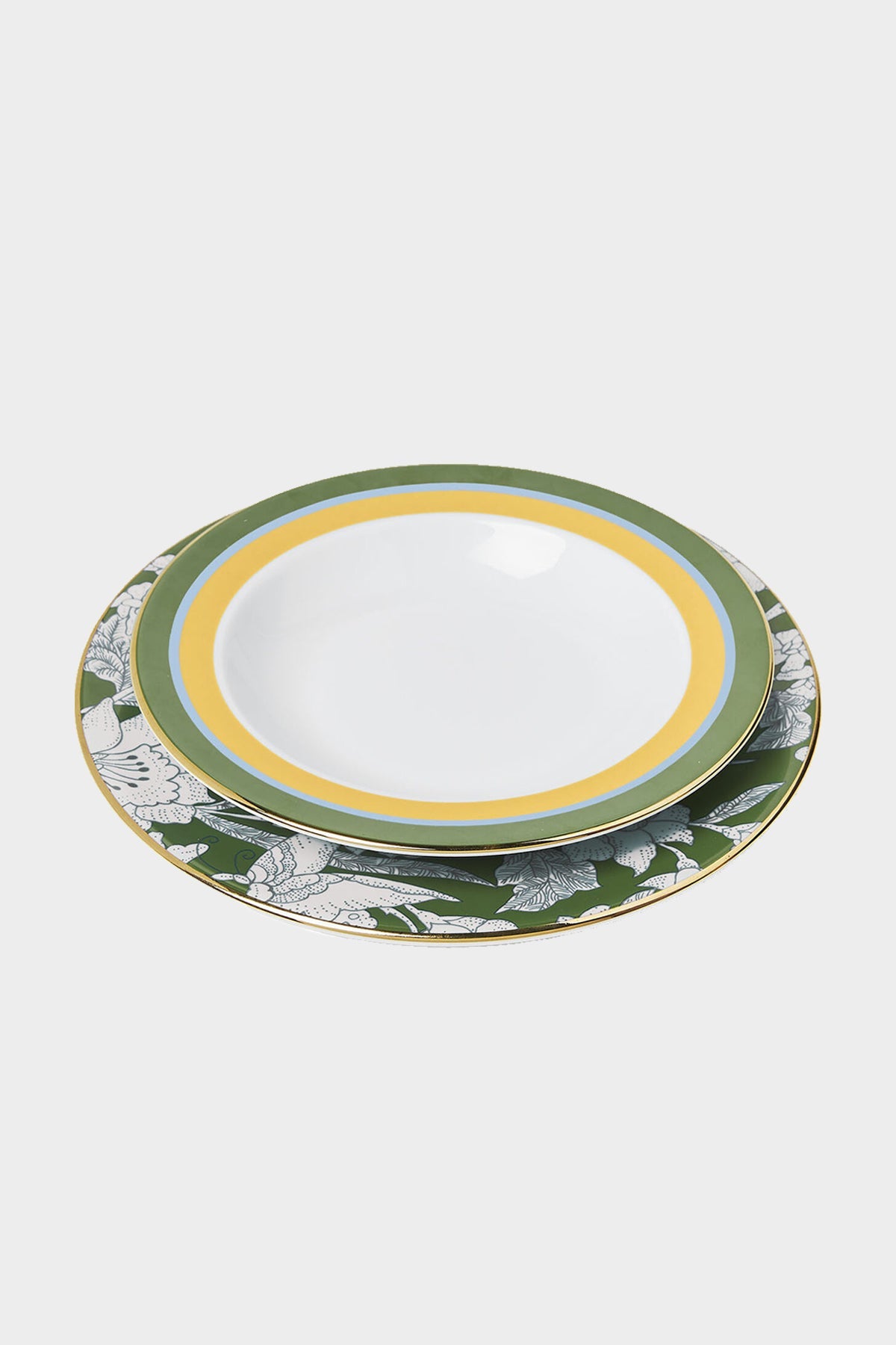 Soup and Dinner Plate Set of 2 in Roman Holiday Avorio - shop-olivia.com