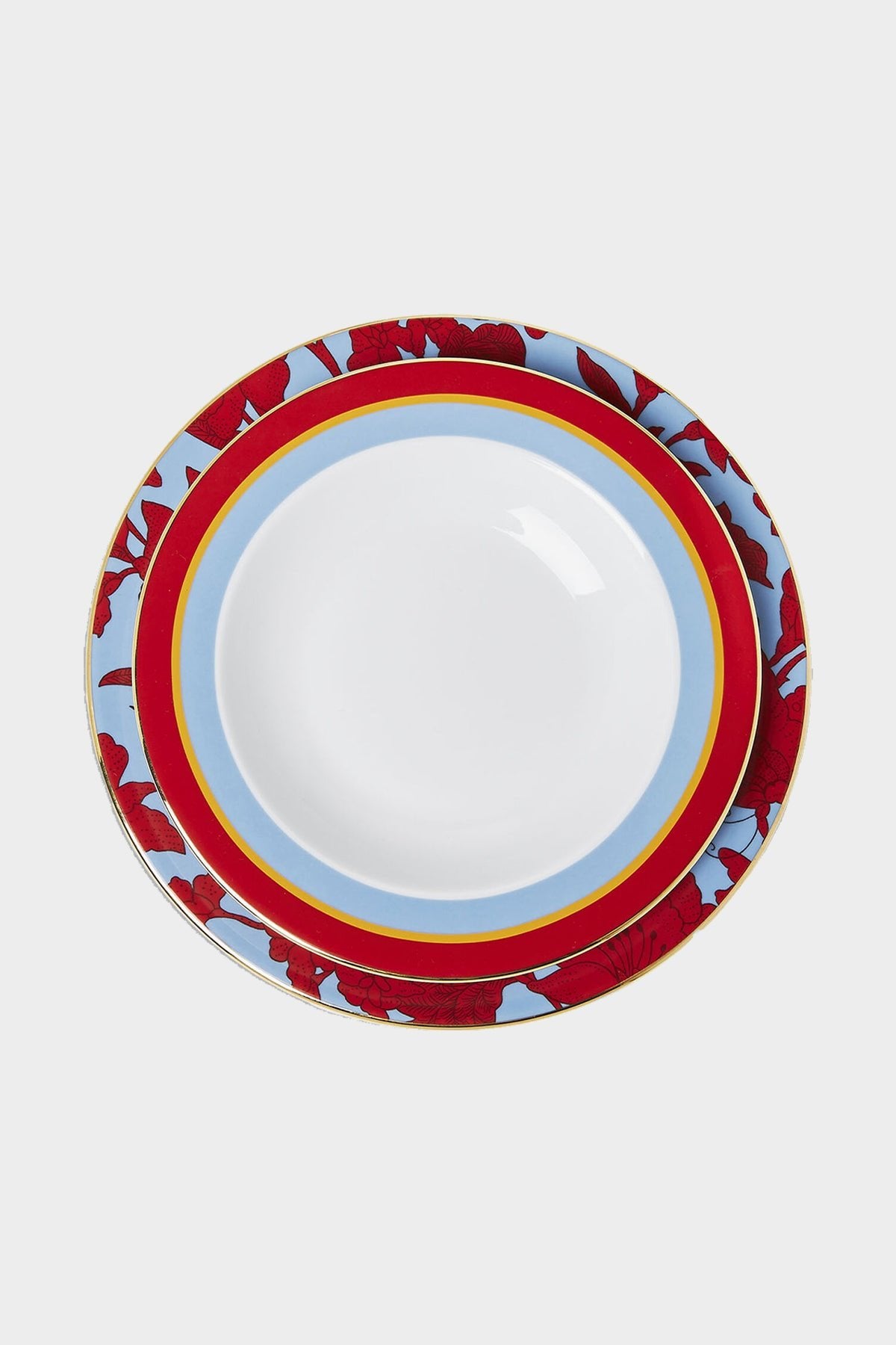 Soup and Dinner Plate Set of 2 in Roman Holiday Vino - shop-olivia.com