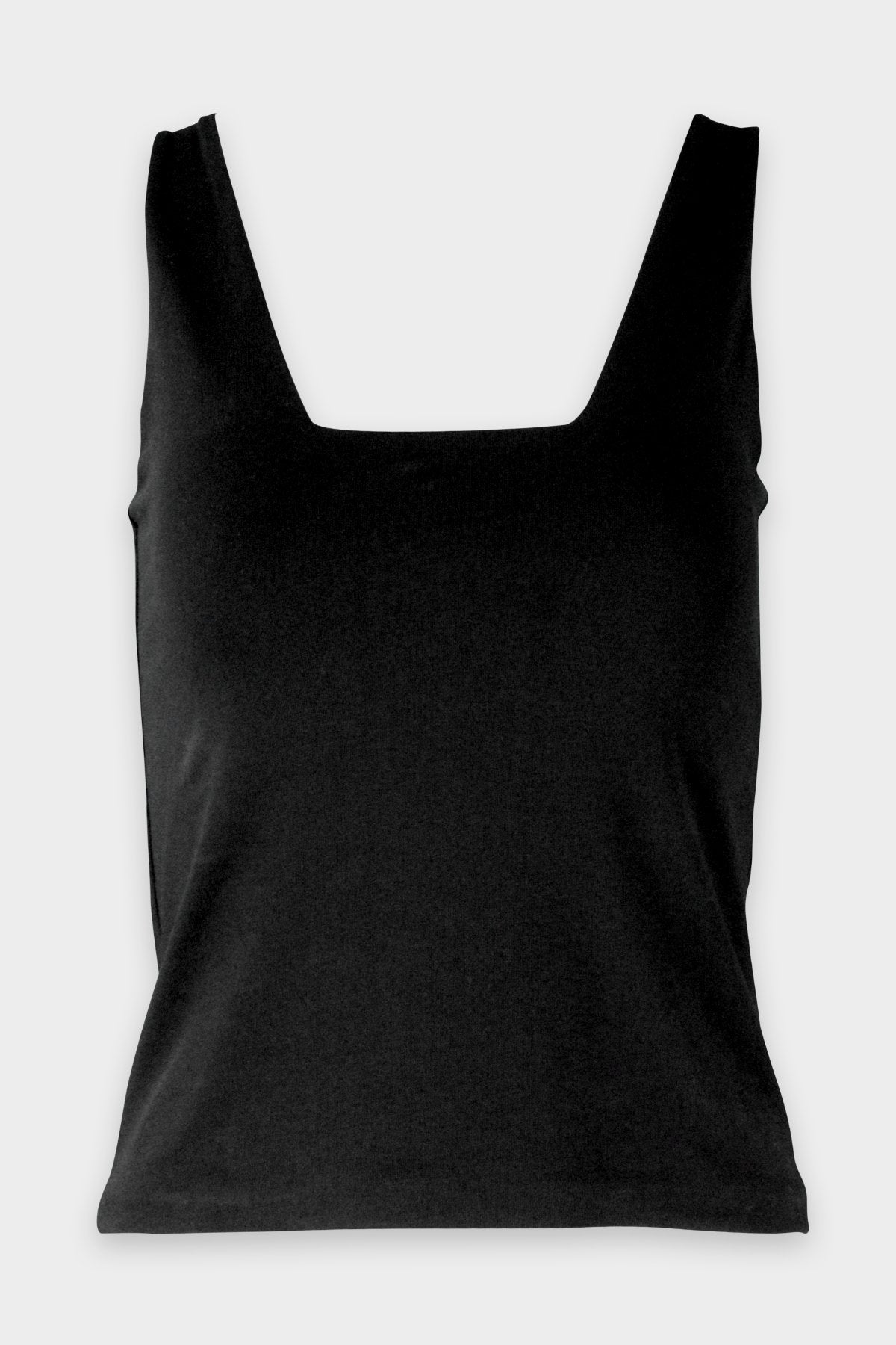 Square Neck Stretch Tank in Black - shop-olivia.com