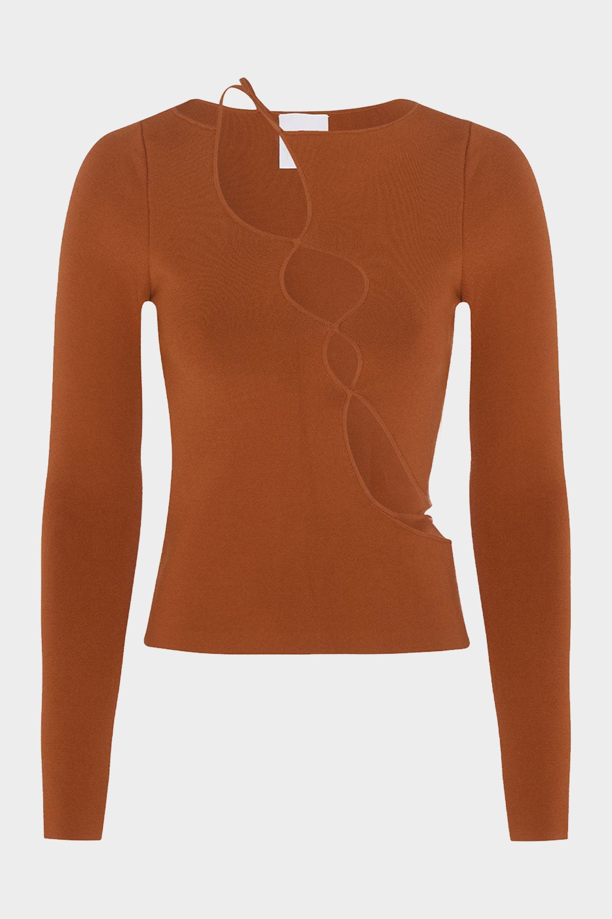 Squiggle Long Sleeve Top in Toffee - shop-olivia.com