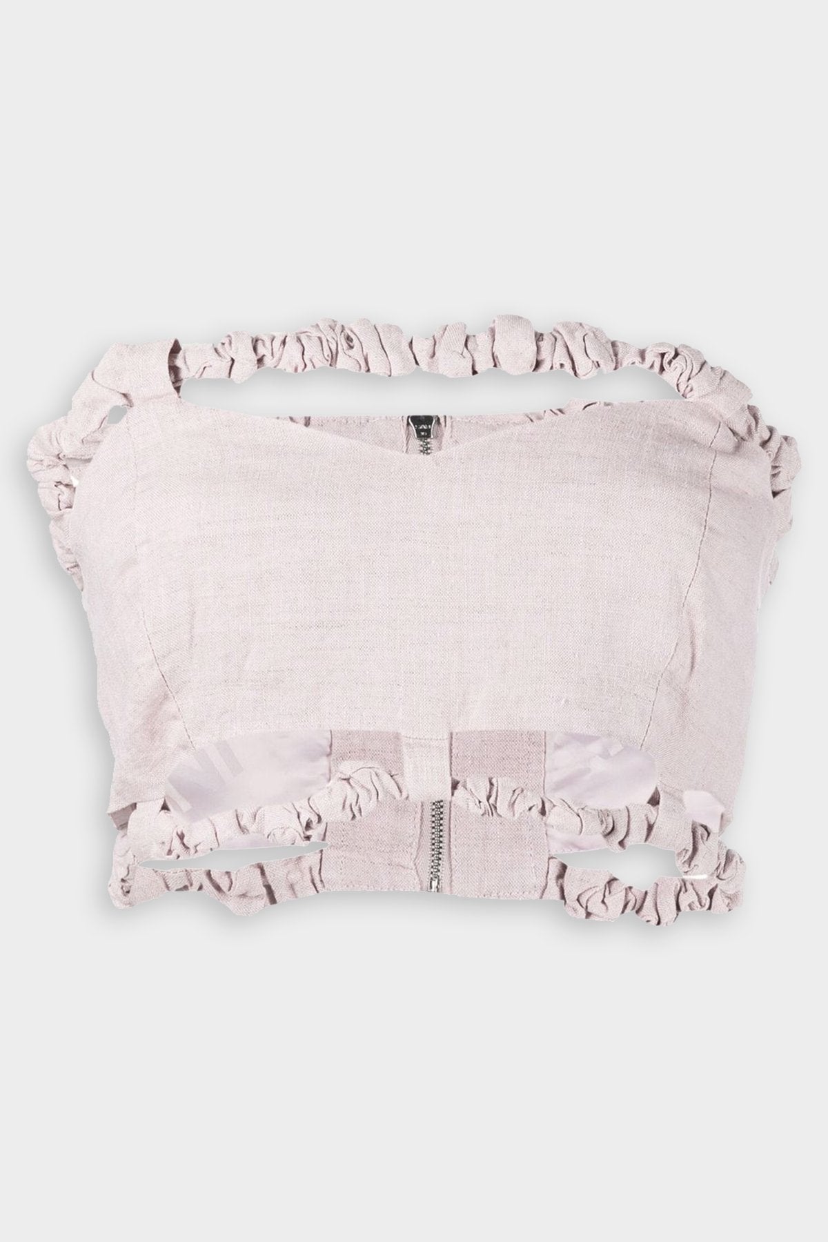 Strapless Crop Top in Light Lilac - shop-olivia.com