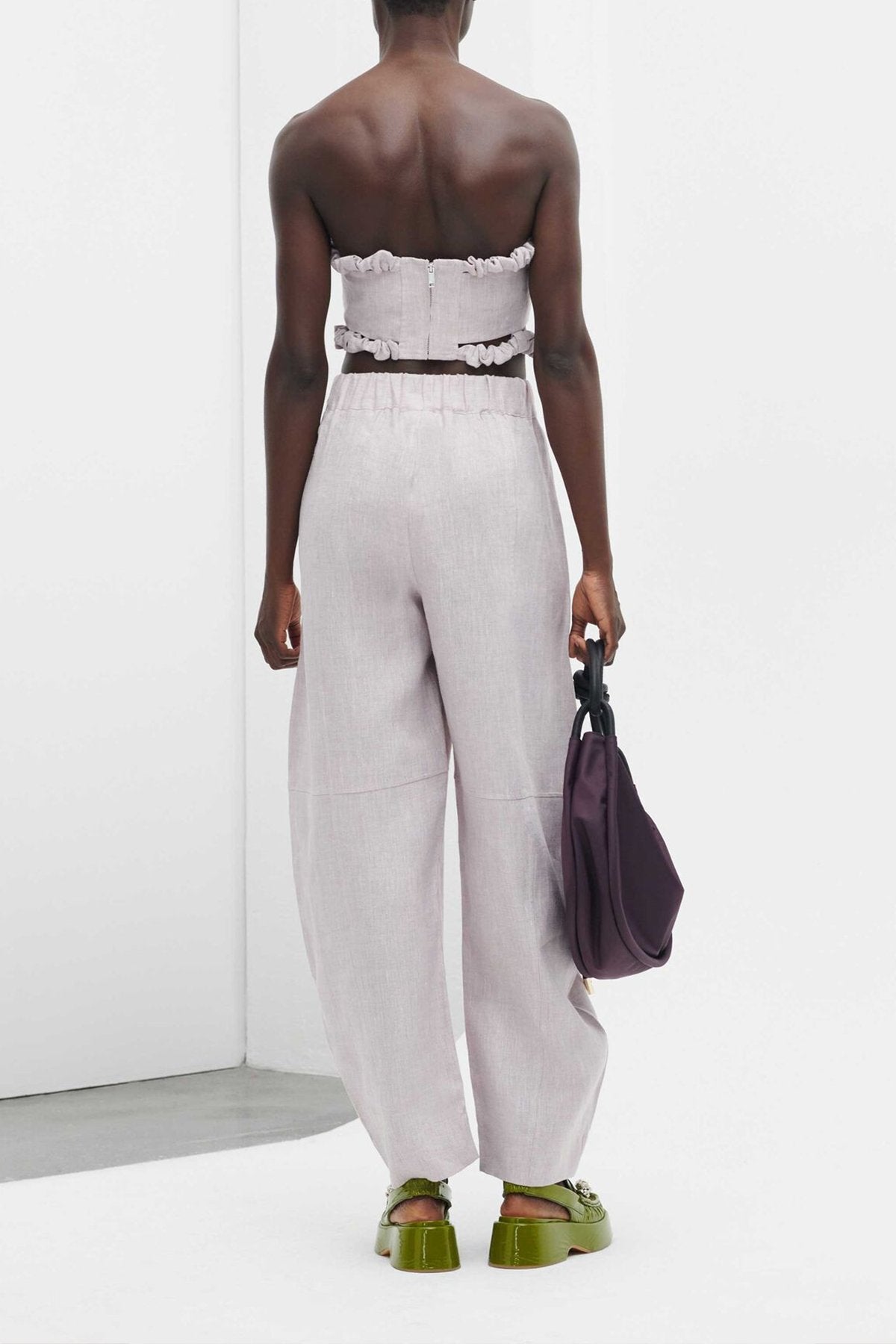 Strapless Crop Top in Light Lilac - shop-olivia.com