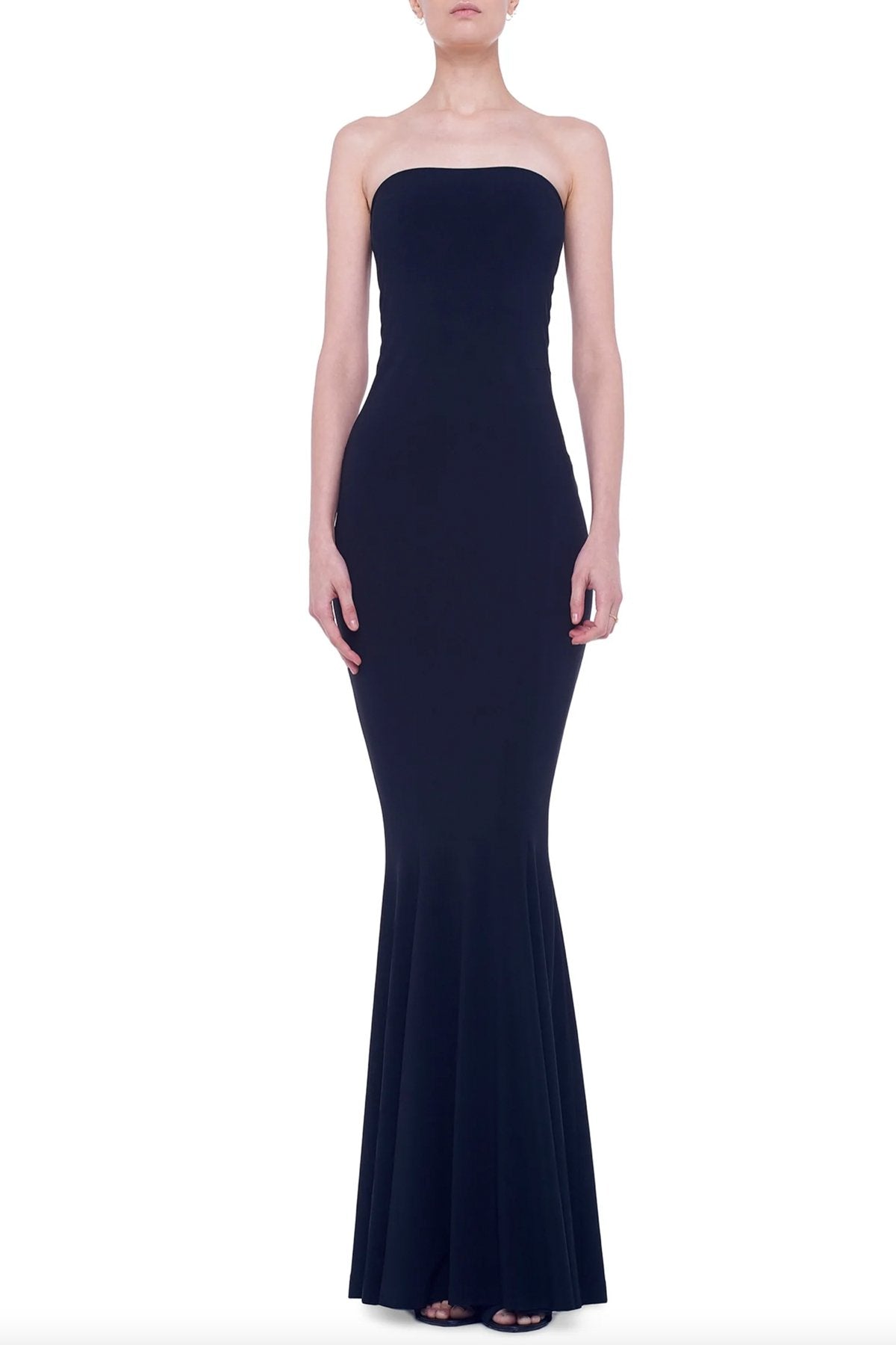 Strapless Fishtail Gown in Black - shop-olivia.com