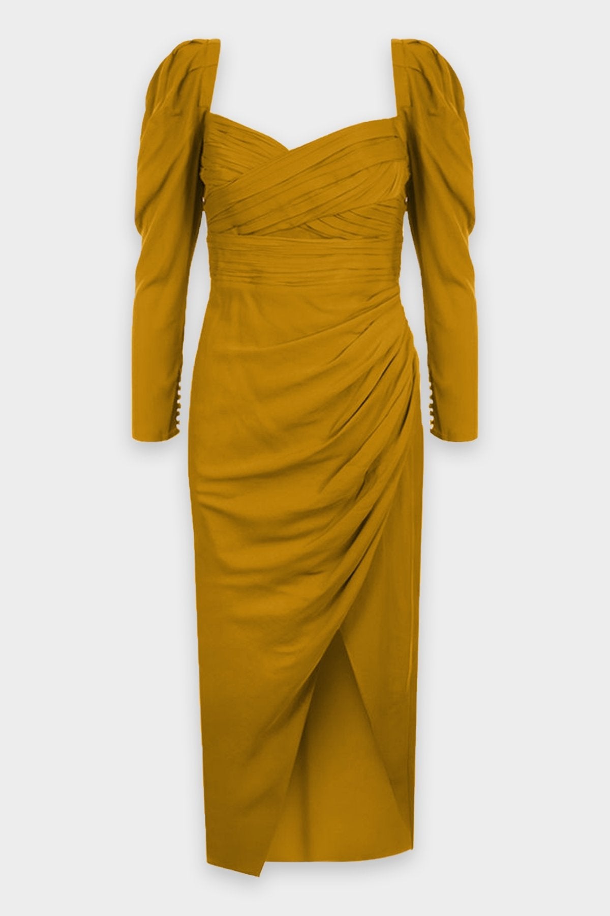 Stretch Crepe Midi Dress in Tapenade - shop-olivia.com