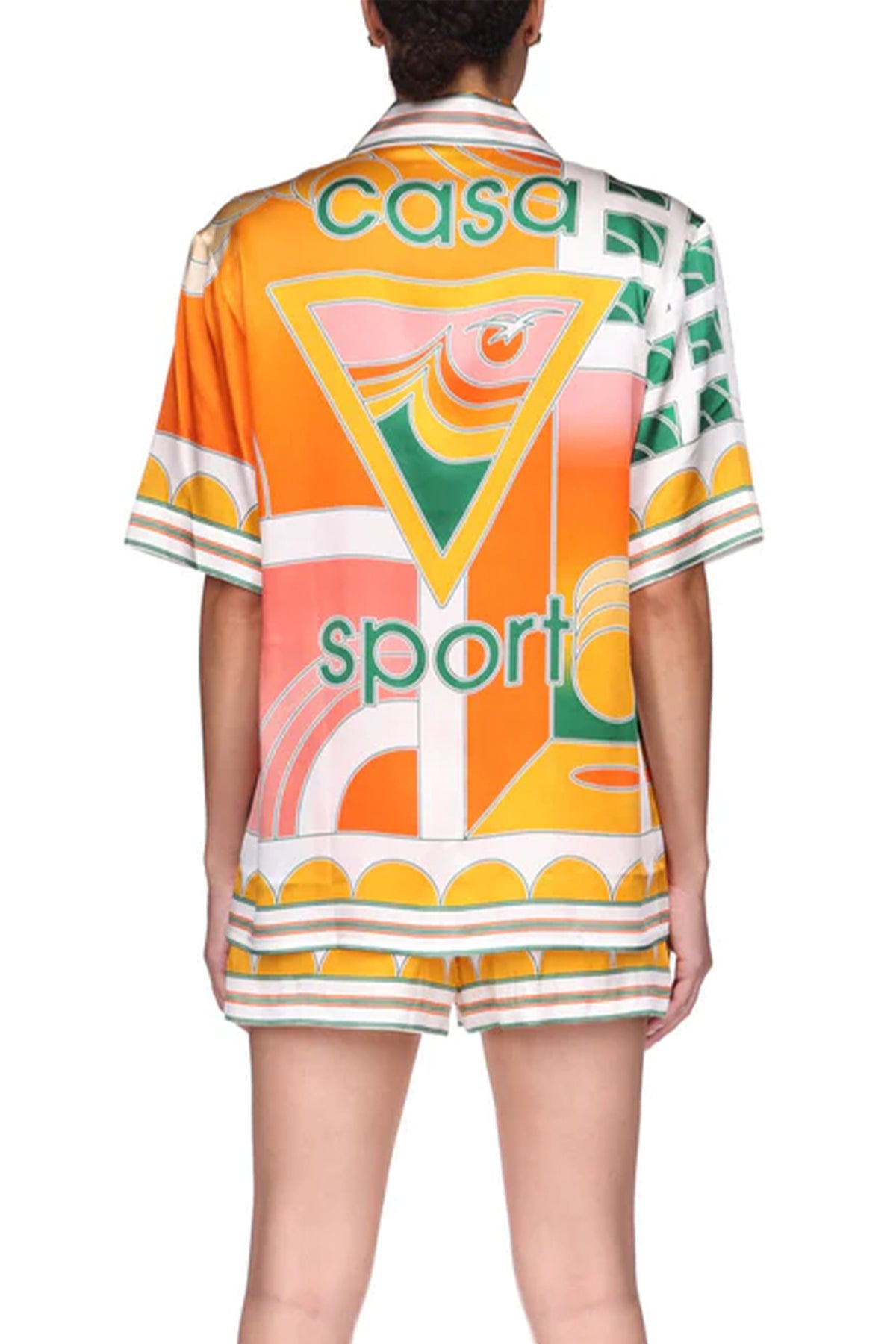 Summer Court Silk Shirt in Orange - shop-olivia.com