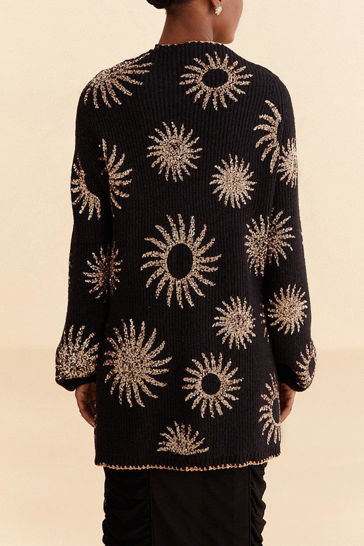 Sun Sequin Embroidered Knit Cardigan - shop-olivia.com