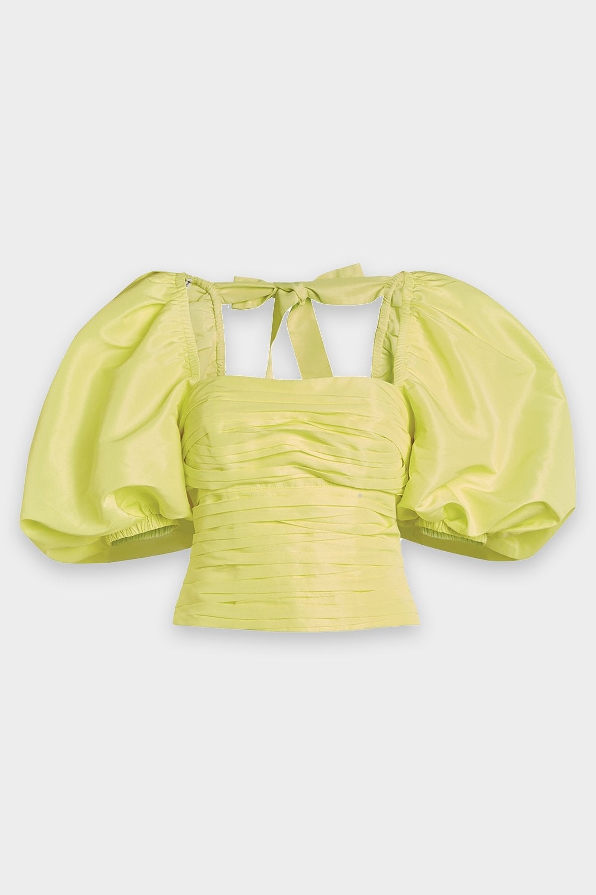 Taffeta Oversized Sleeve Top in Pastel Lime