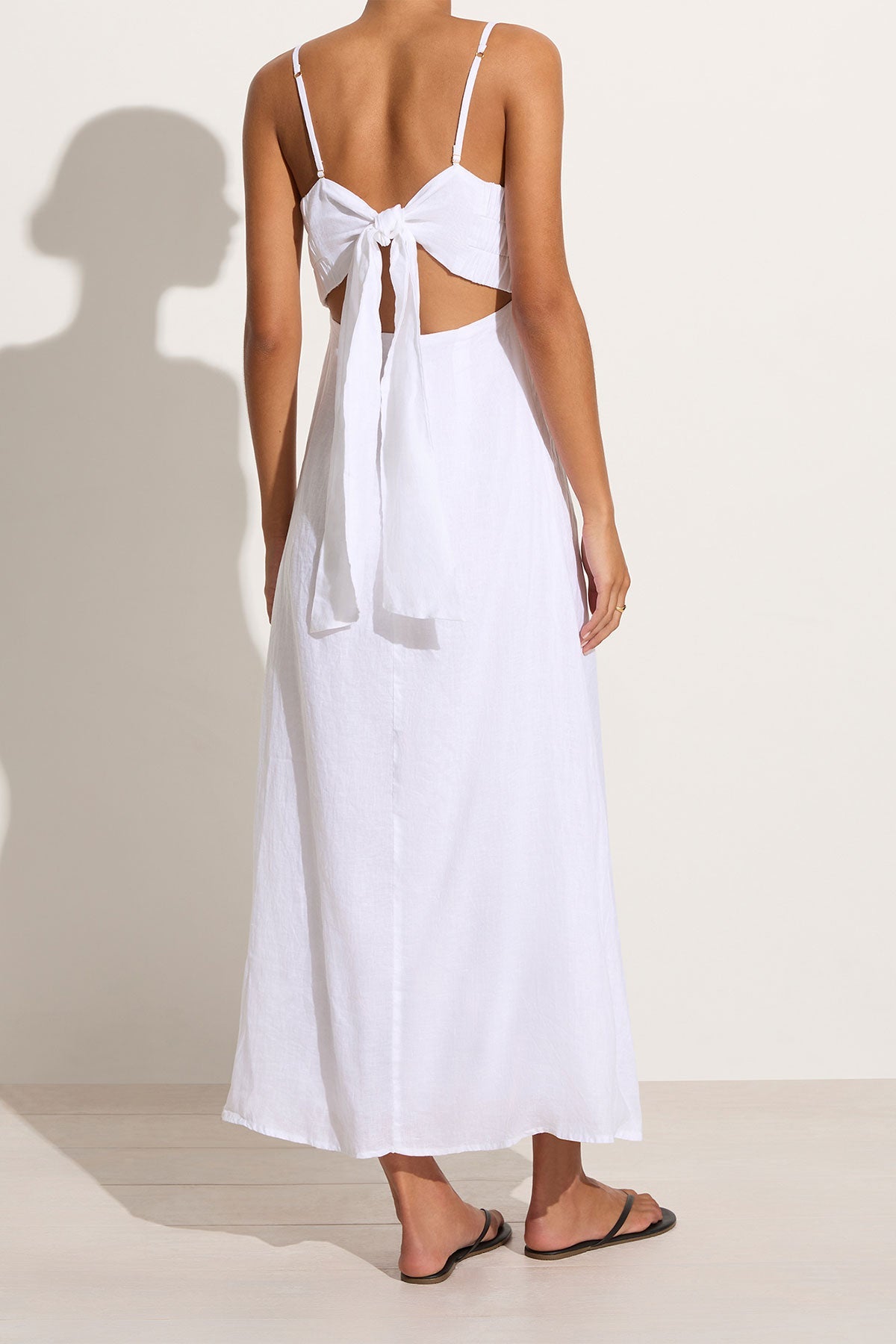 Tagliatelle Midi Dress in White - shop-olivia.com