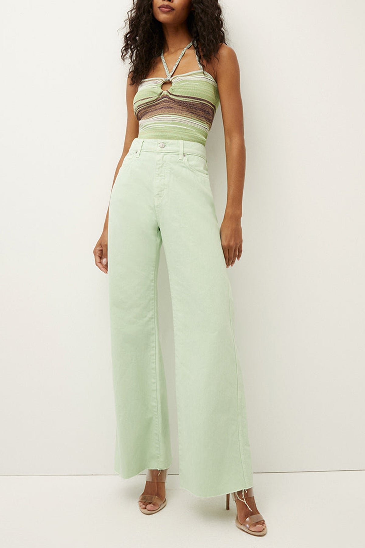 Taylor Wide-Leg Jean in Pistachio - shop-olivia.com