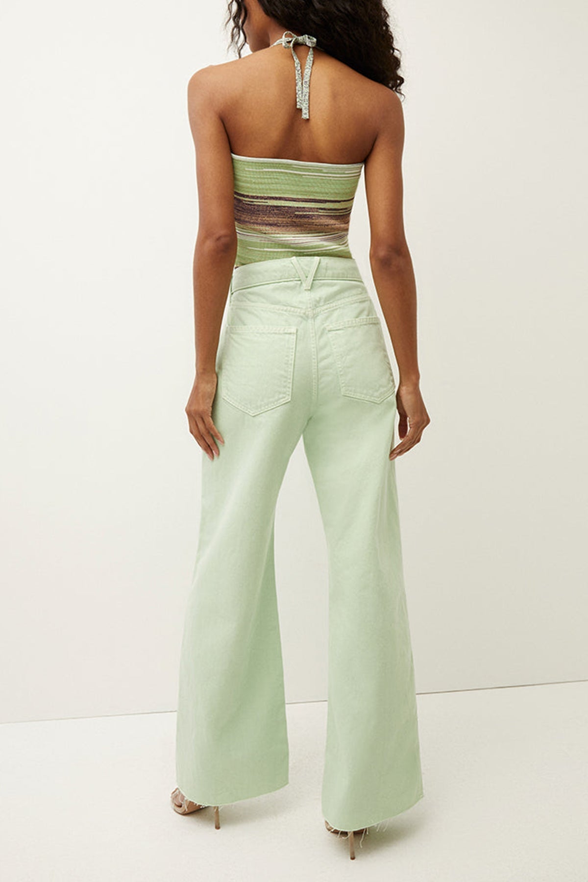 Taylor Wide-Leg Jean in Pistachio - shop-olivia.com