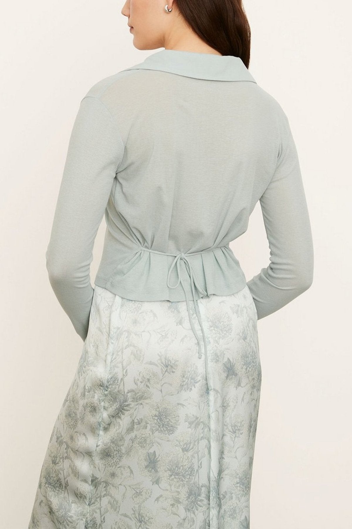 Tie Back Cardigan in Pale Bay - shop-olivia.com