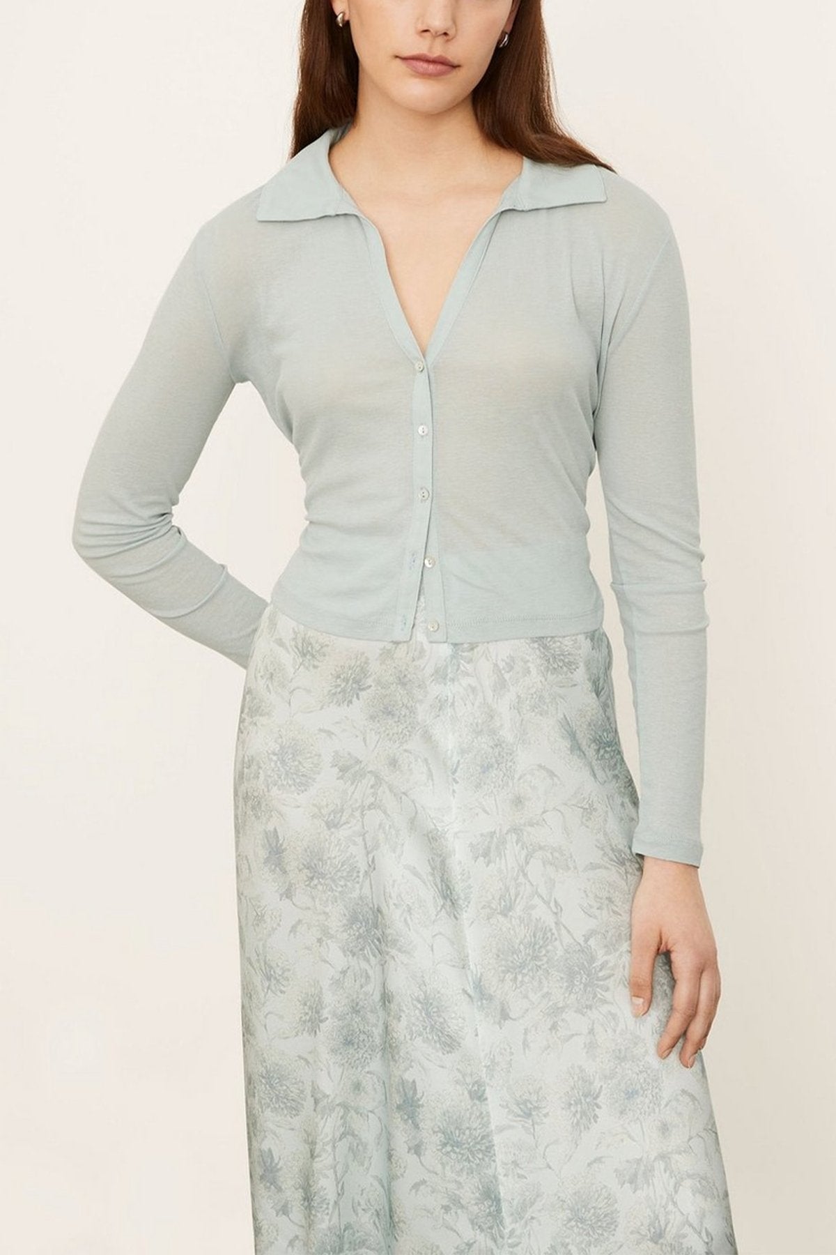 Tie Back Cardigan in Pale Bay - shop-olivia.com