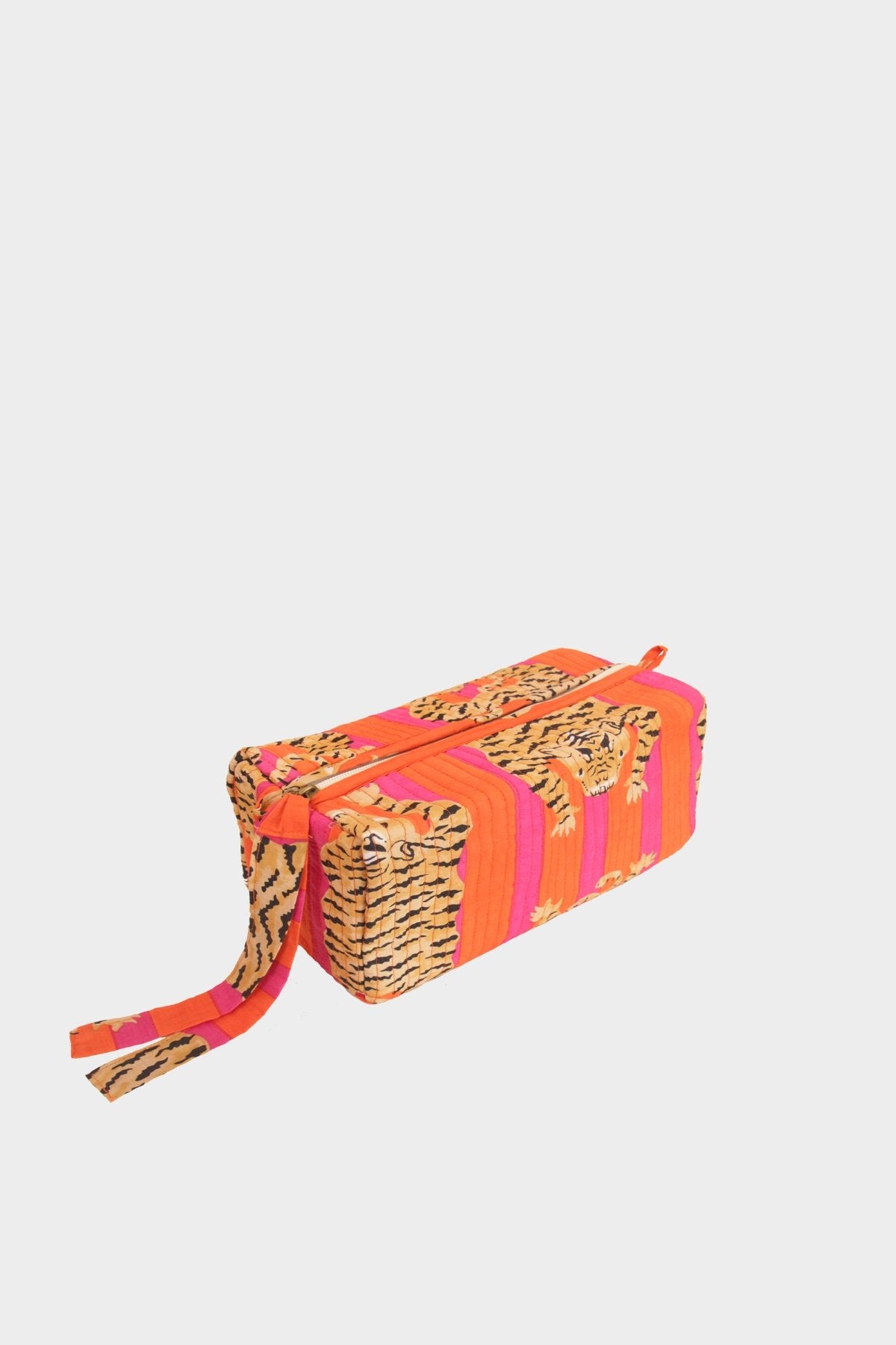 Tiger Color Stripes Pouch in Fuchsia and Orange - shop-olivia.com
