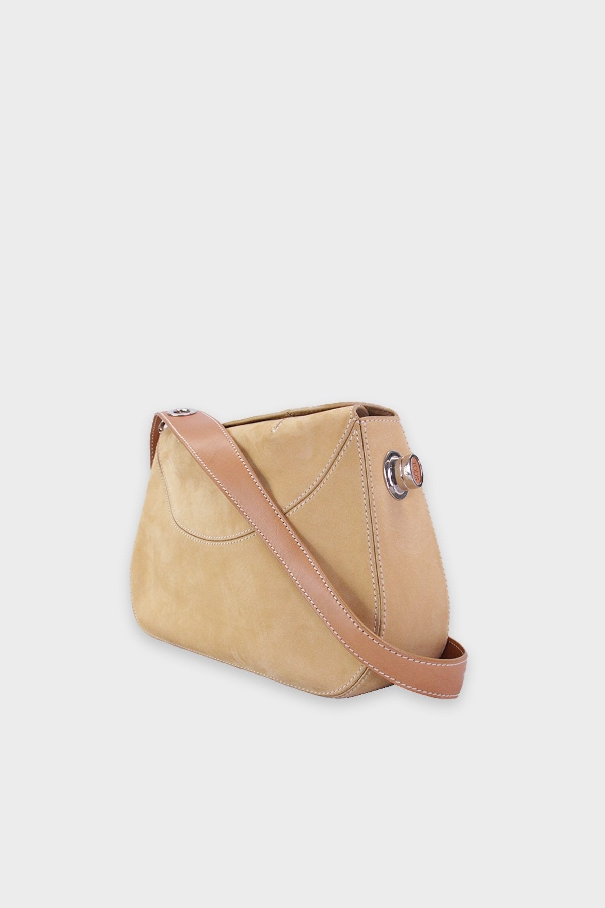 Tod's Beige Suede Handbag with Adjustable Strap - shop-olivia.com