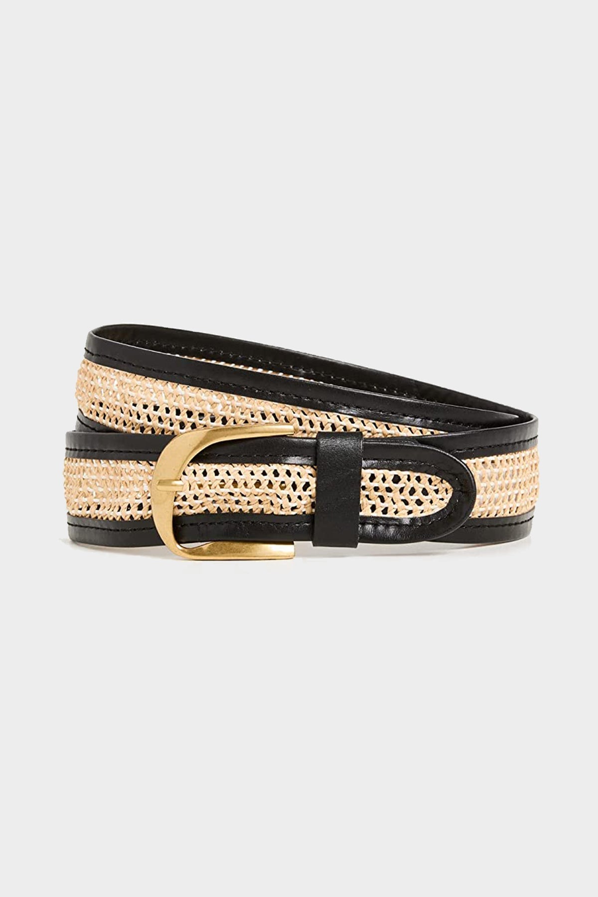Twist Buckle Crochet Belt in Noir - shop-olivia.com