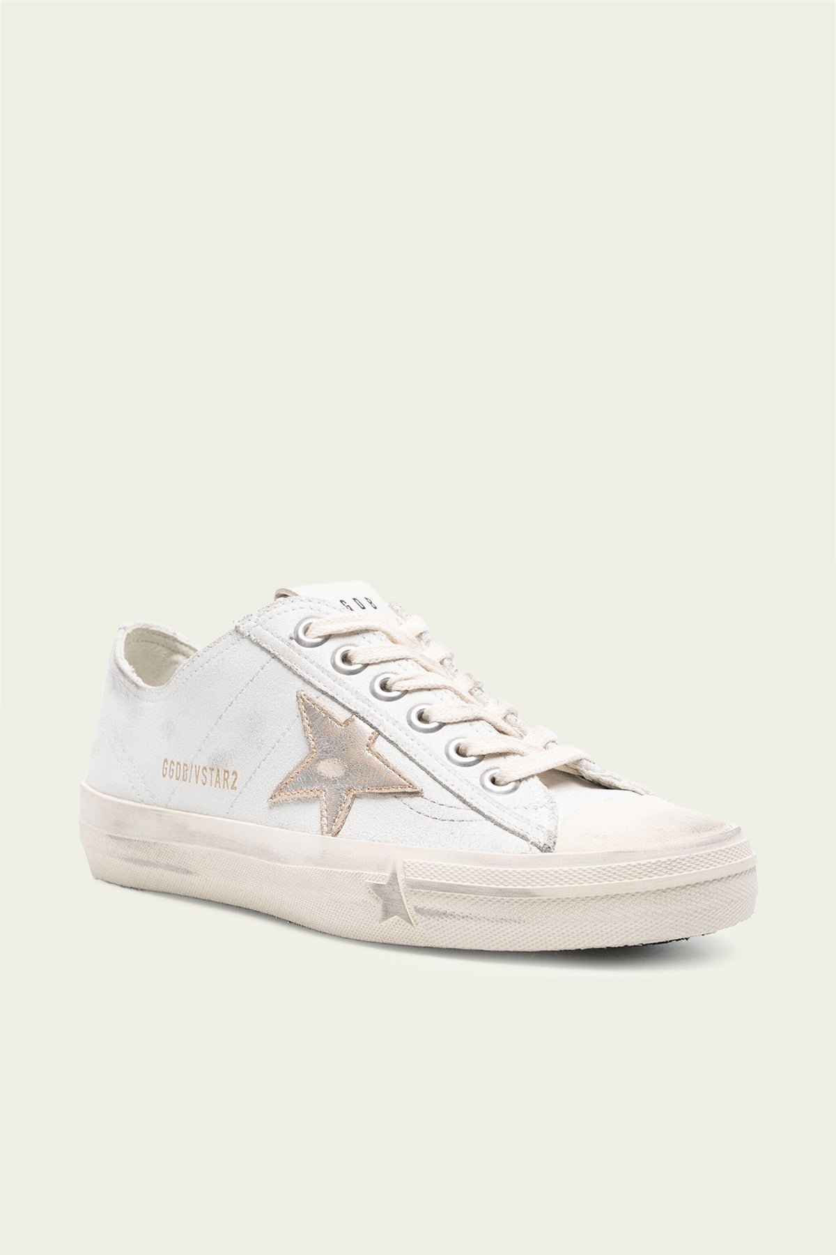 V-Star White Gold Star Leather Sneaker - shop-olivia.com