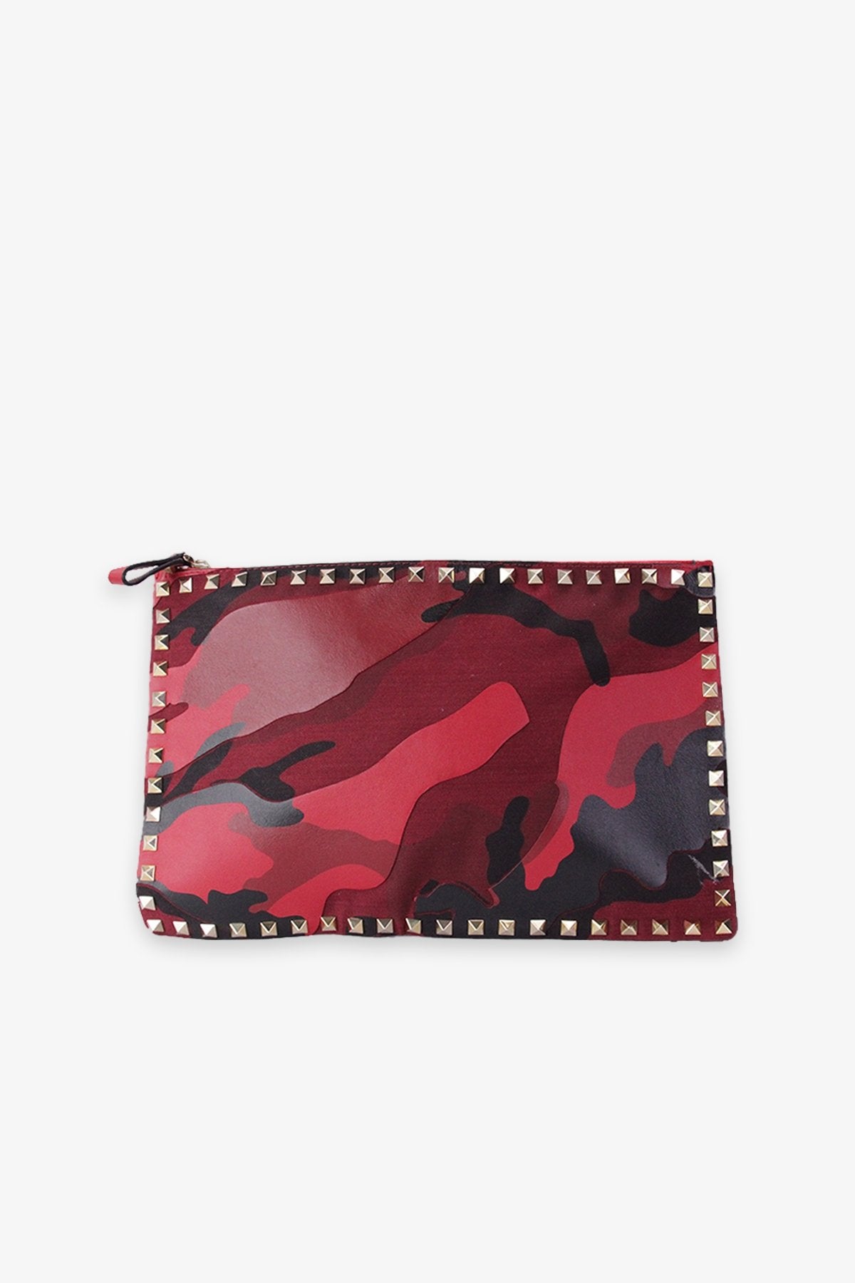 Valentino Red Camo Print Pouche - shop-olivia.com