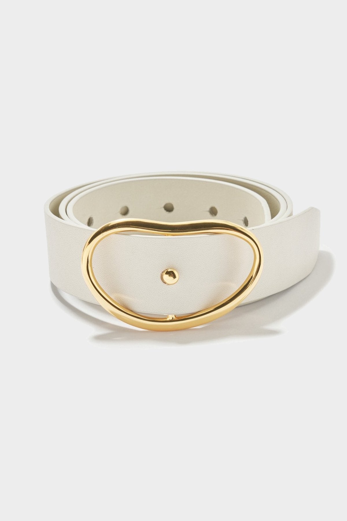 Wide Georgia Belt In Bone - shop-olivia.com