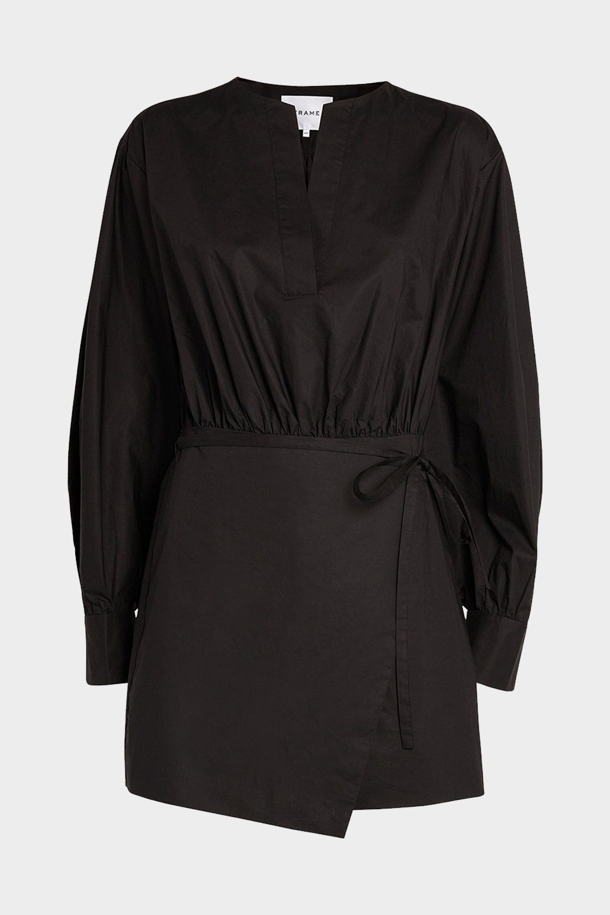 Wrap Mini Dress in Noir - shop-olivia.com