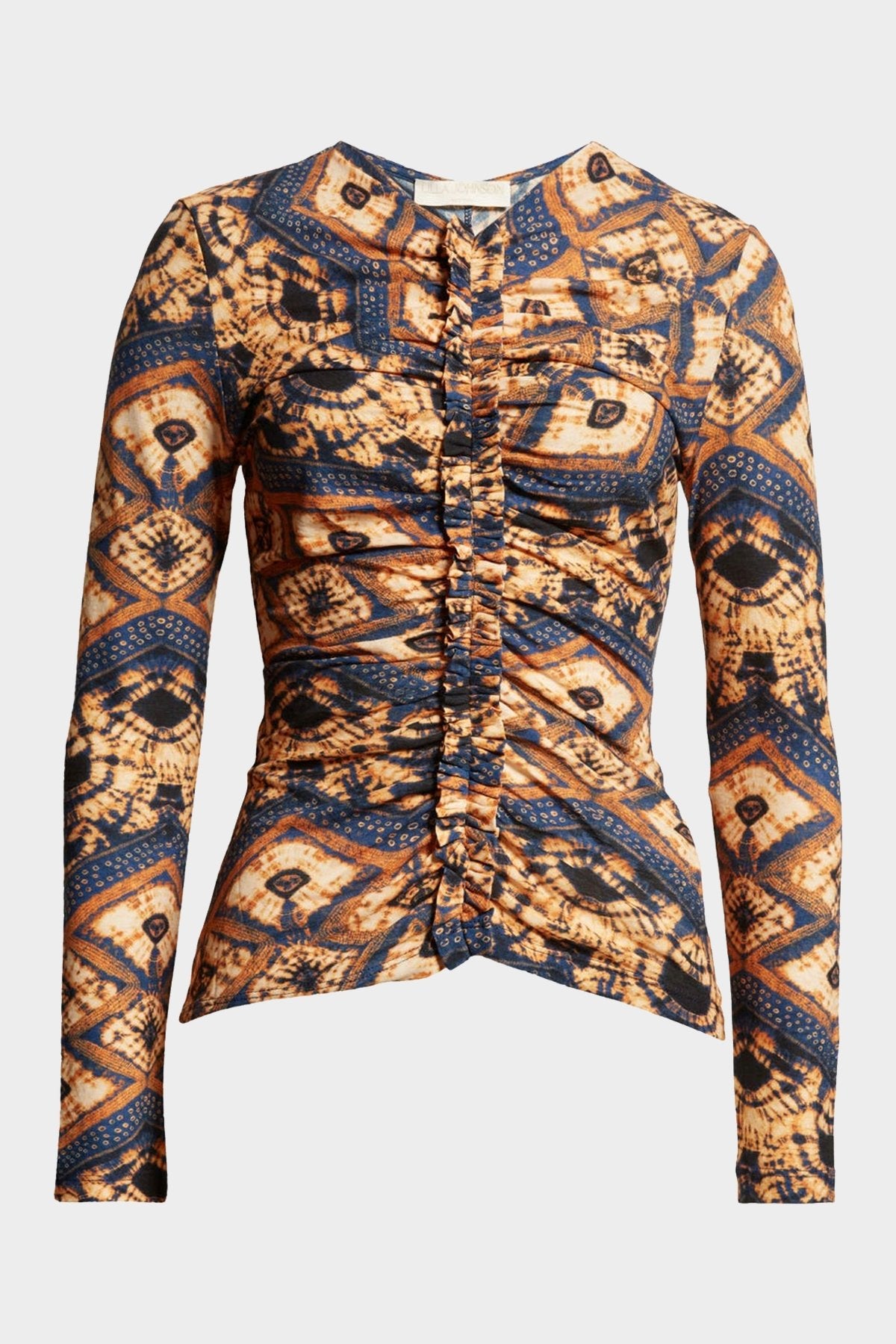 Wren Ruched Ruffle Top in Constellation - shop-olivia.com