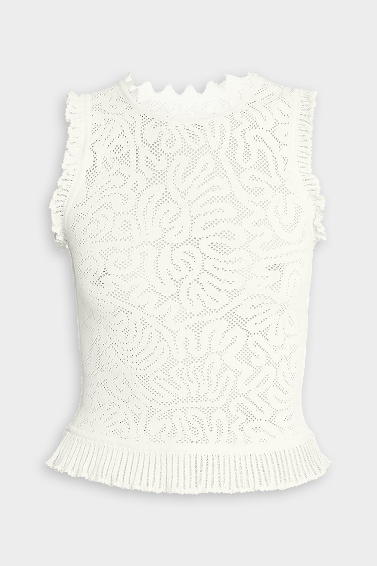Zoe Mesh Tank Top in Alabaster - shop-olivia.com